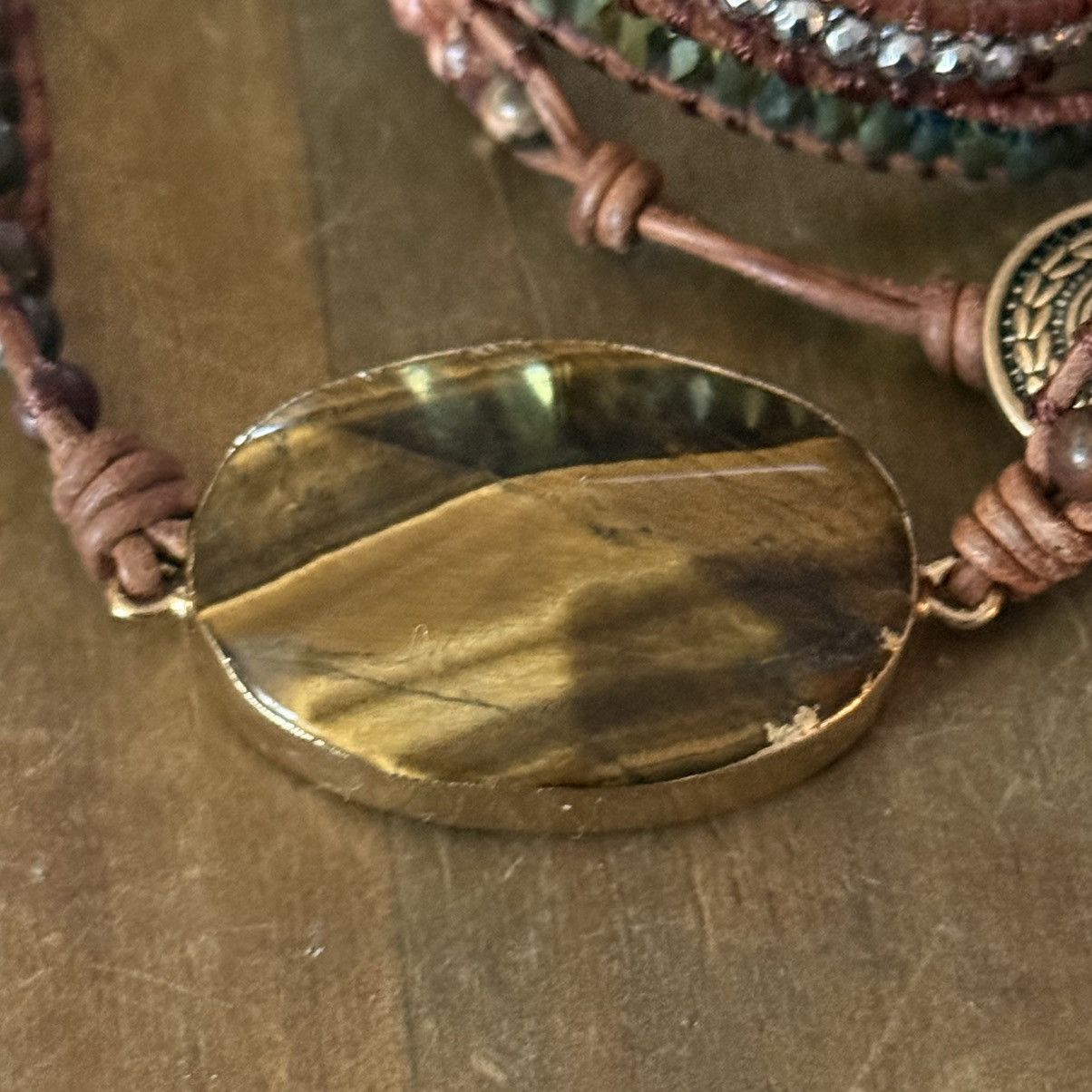 Other Natural Tiger eye & Jasper beaded wrap bracelet Size ONE SIZE - 5 Thumbnail