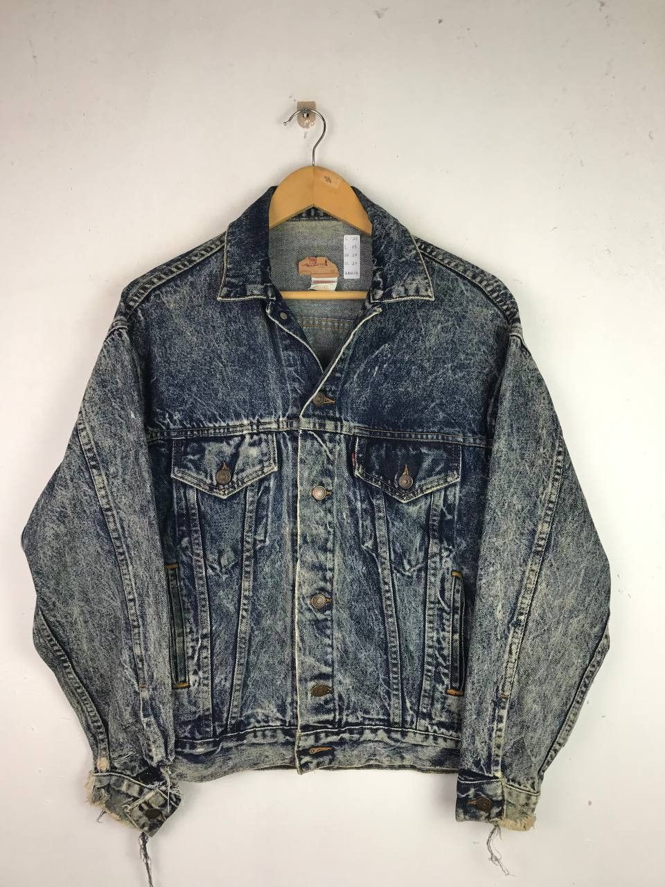 image of Distressed Denim x Levis Vintage Distressed Levis Denim Jacket, Men's (Size XS)