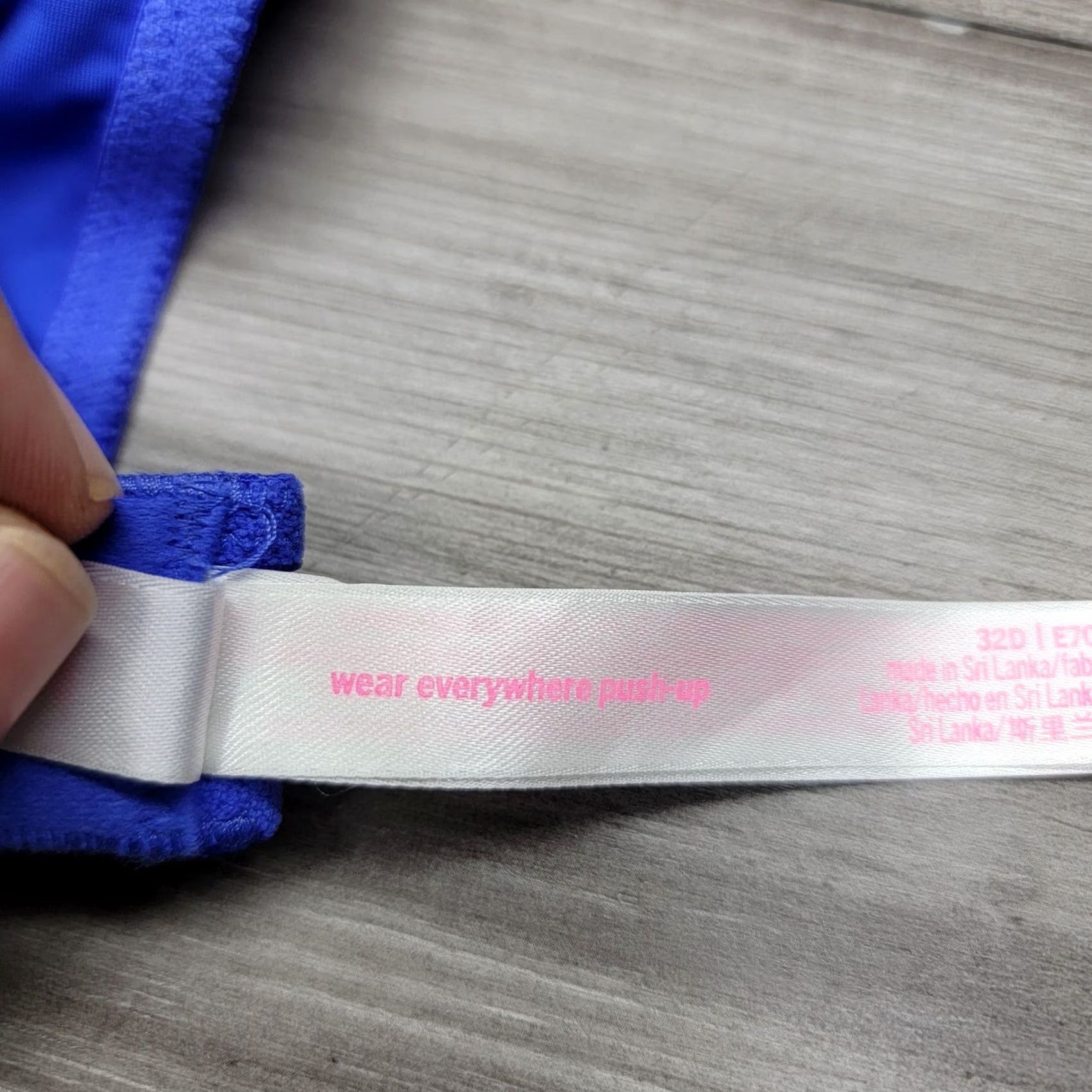 Pinko PINK Bra Womens 32D Blue Wear Everywhere Push Up Padded Underwire Microfiber Size ONE SIZE - 4 Thumbnail