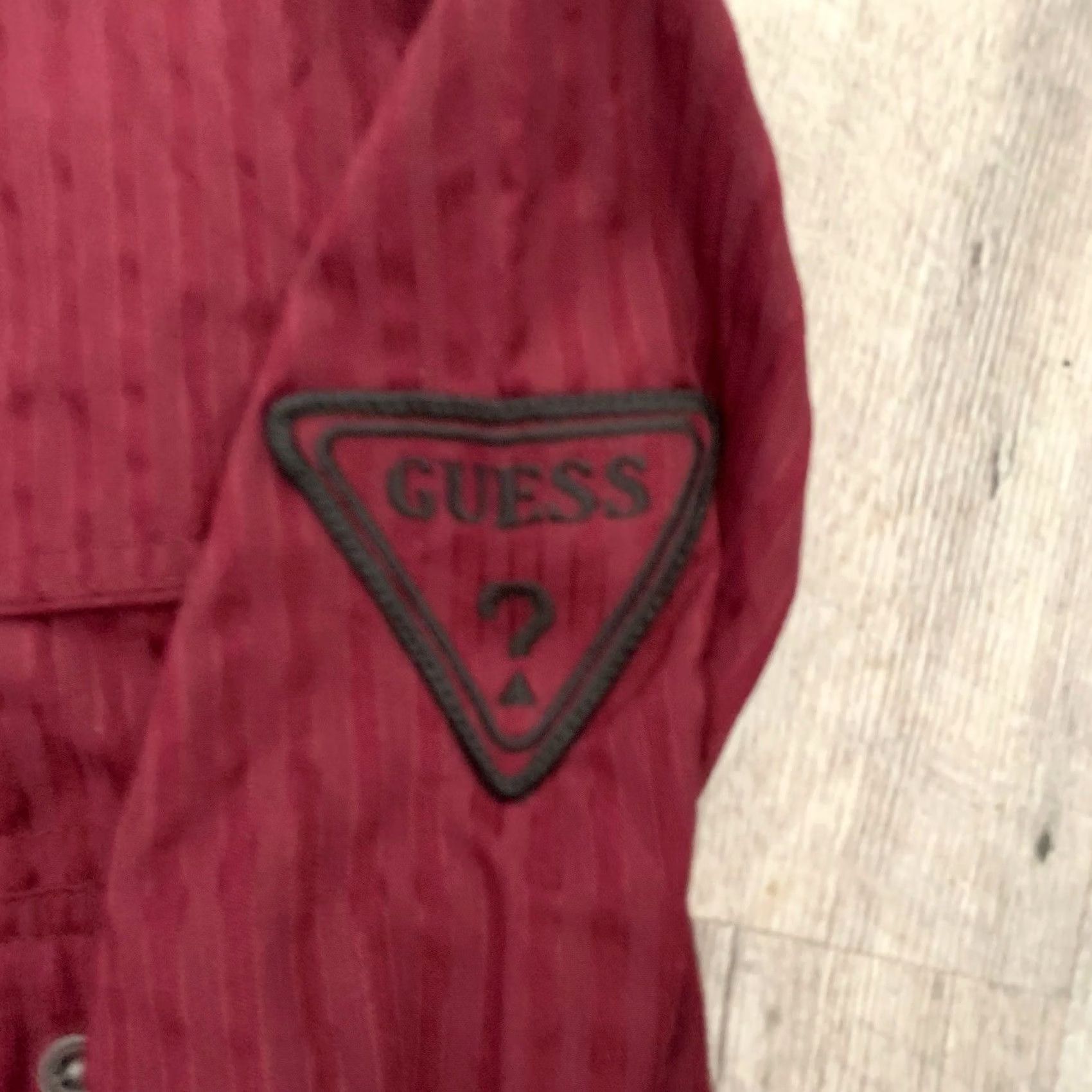 Guess GUESS Shirt Mens Large Wine Red Military Button Up Pockets Long Sleeve Collared Casual Travel Size US L / EU 52-54 / 3 - 6 Thumbnail