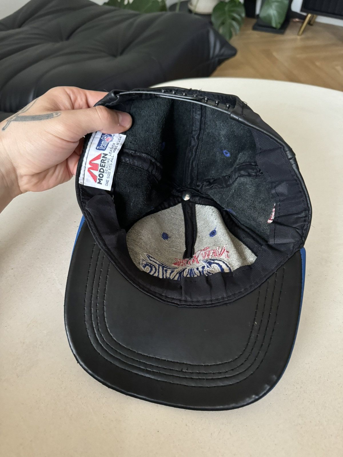 NFL Vintage 90s NY Giants Leather Snapback Hat Pro Line Logo 7 Size ONE SIZE - 5 Thumbnail
