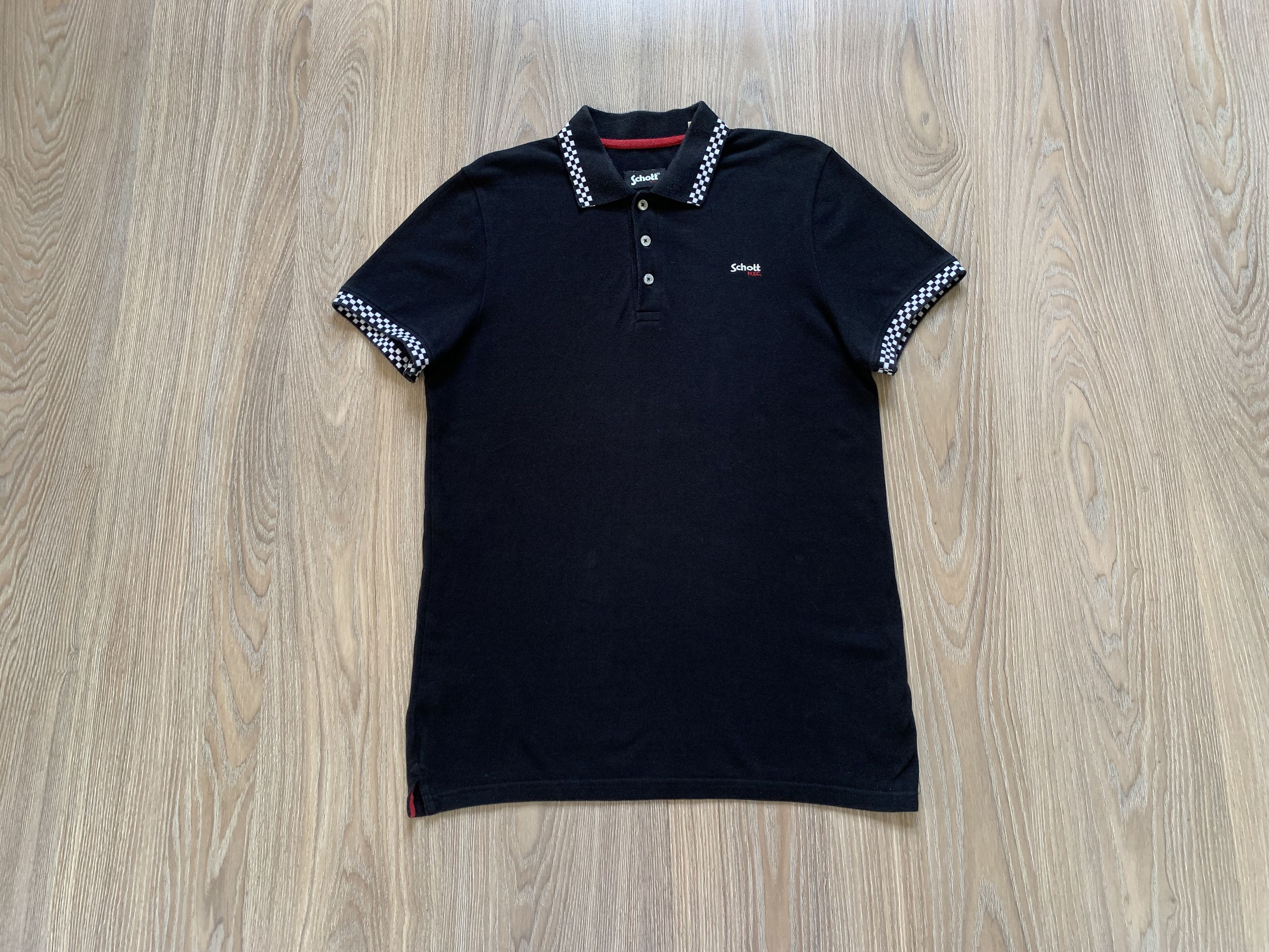 Schott Shott Black Cotton Vintage Polo Size US M / EU 48-50 / 2 - 10 Thumbnail
