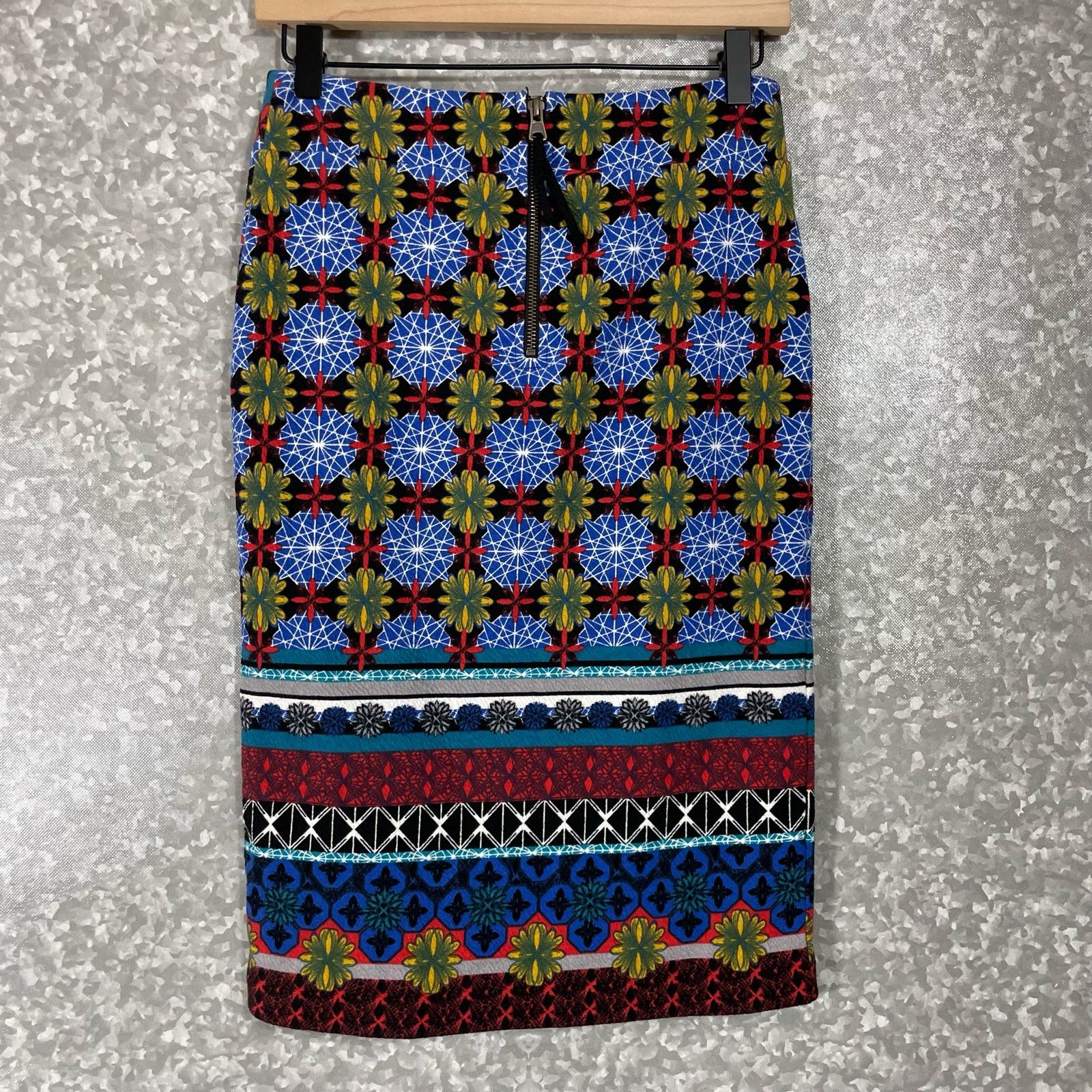 Anthropologie Anthropologie Maeve Tearoom Boho Knit Pencil Skirt - Size XS Size 27" / US 4 / IT 40 - 8 Thumbnail