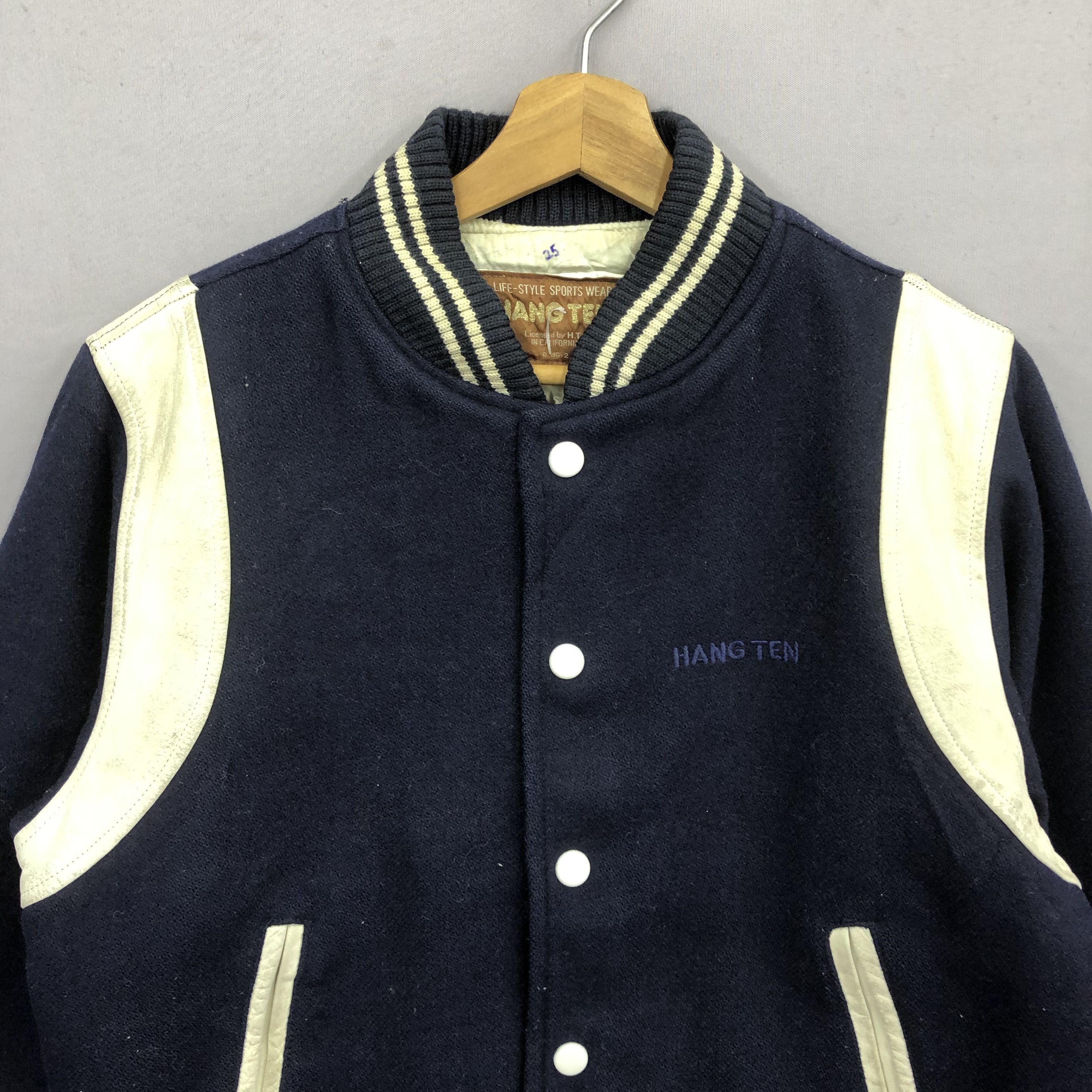 Vintage Vintage 70s Hangten Varsity Leather Wool Jackets Size M / US 6-8 / IT 42-44 - 3 Thumbnail