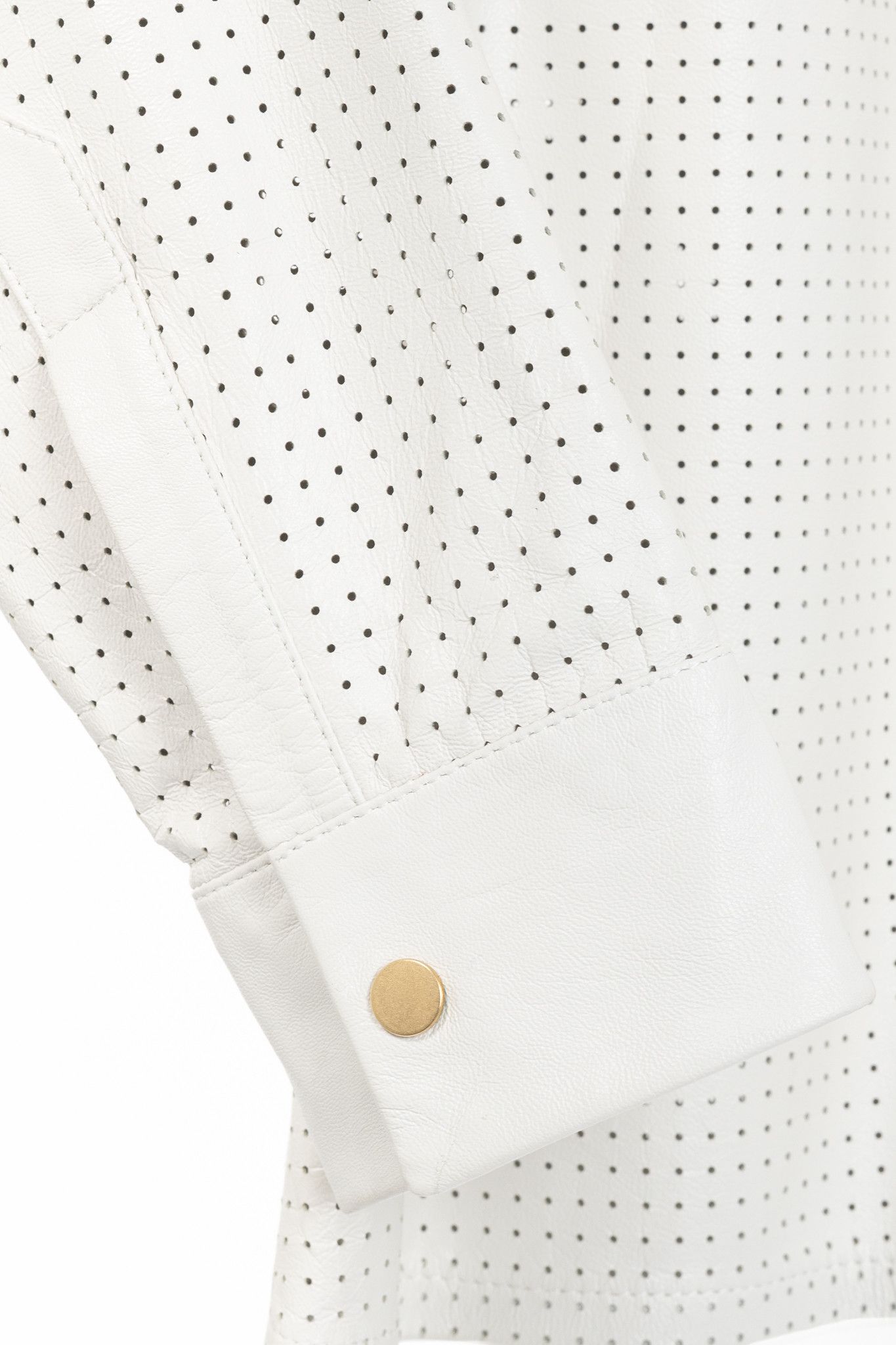 Other Lorena Antoniazzi Perforated Leather Snap-Closure Shacket Size M / US 6-8 / IT 42-44 - 7 Thumbnail