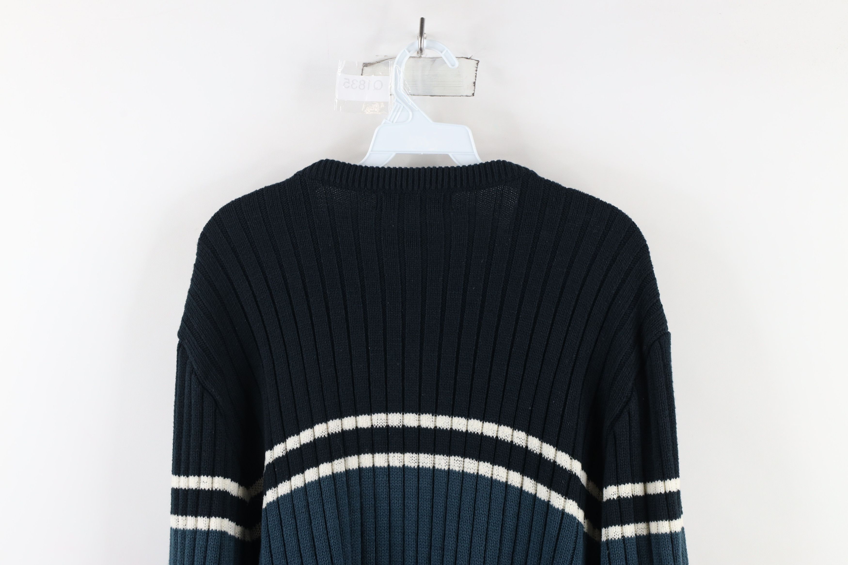 Vintage Vintage 90s Streetwear Chunky Ribbed Knit V-Neck Sweater Size US L / EU 52-54 / 3 - 9 Thumbnail