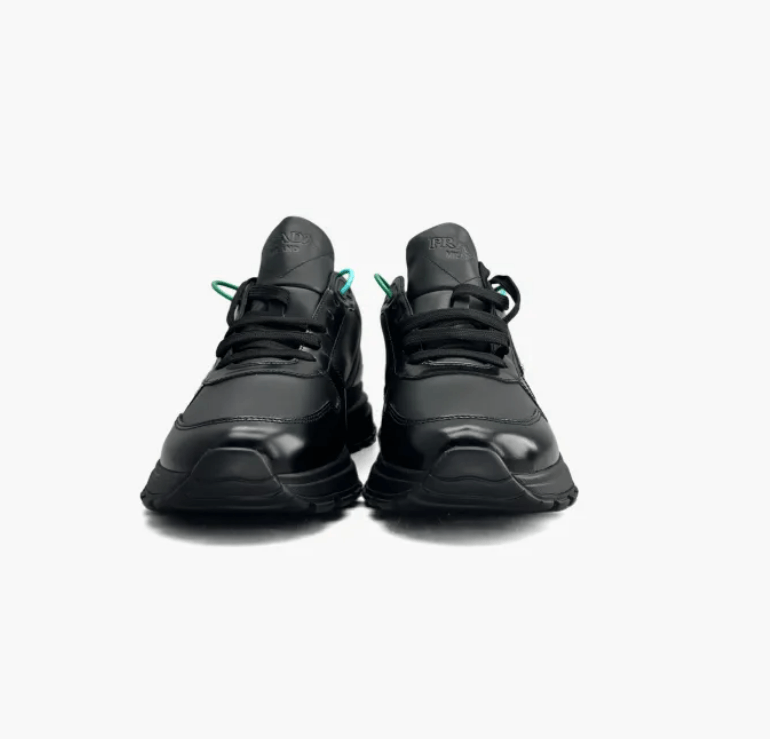 Prada Prada Prax 01 Black Leather Sneakers Size US 5.5 / EU 38 - 3 Thumbnail