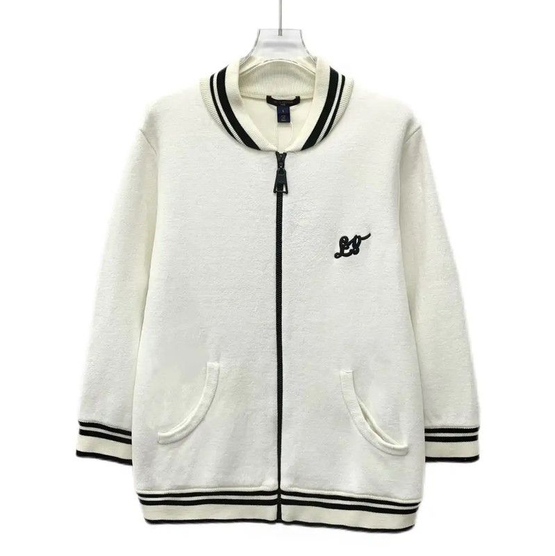 Louis Vuitton Louis Vuitton White Wool Women's Jacket 0089 Size L / US 10 / IT 46 - 1 Thumbnail