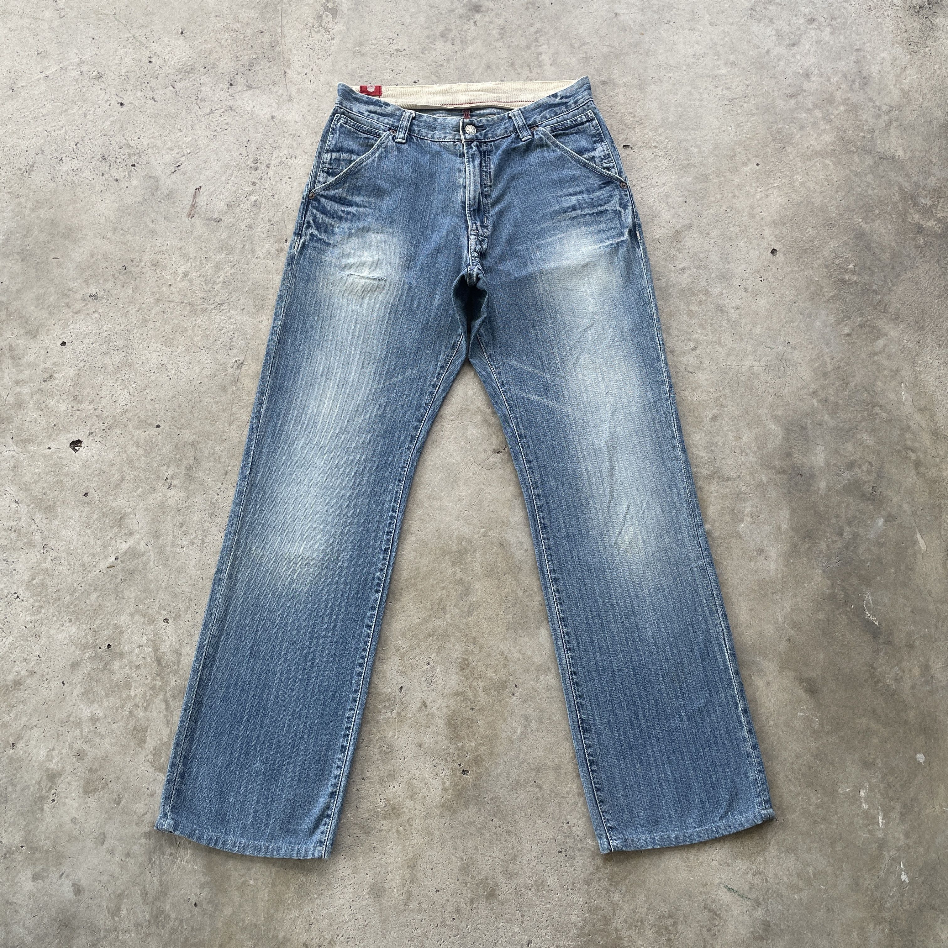Japanese Brand VINTAGE JAPAN HBT FADED DENIM DISTRESSED JEANS PANTS W30 Size US 30 / EU 46 - 2 Thumbnail