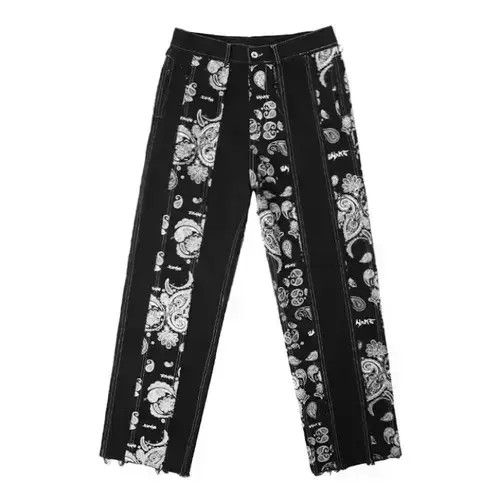 Black bandana pants