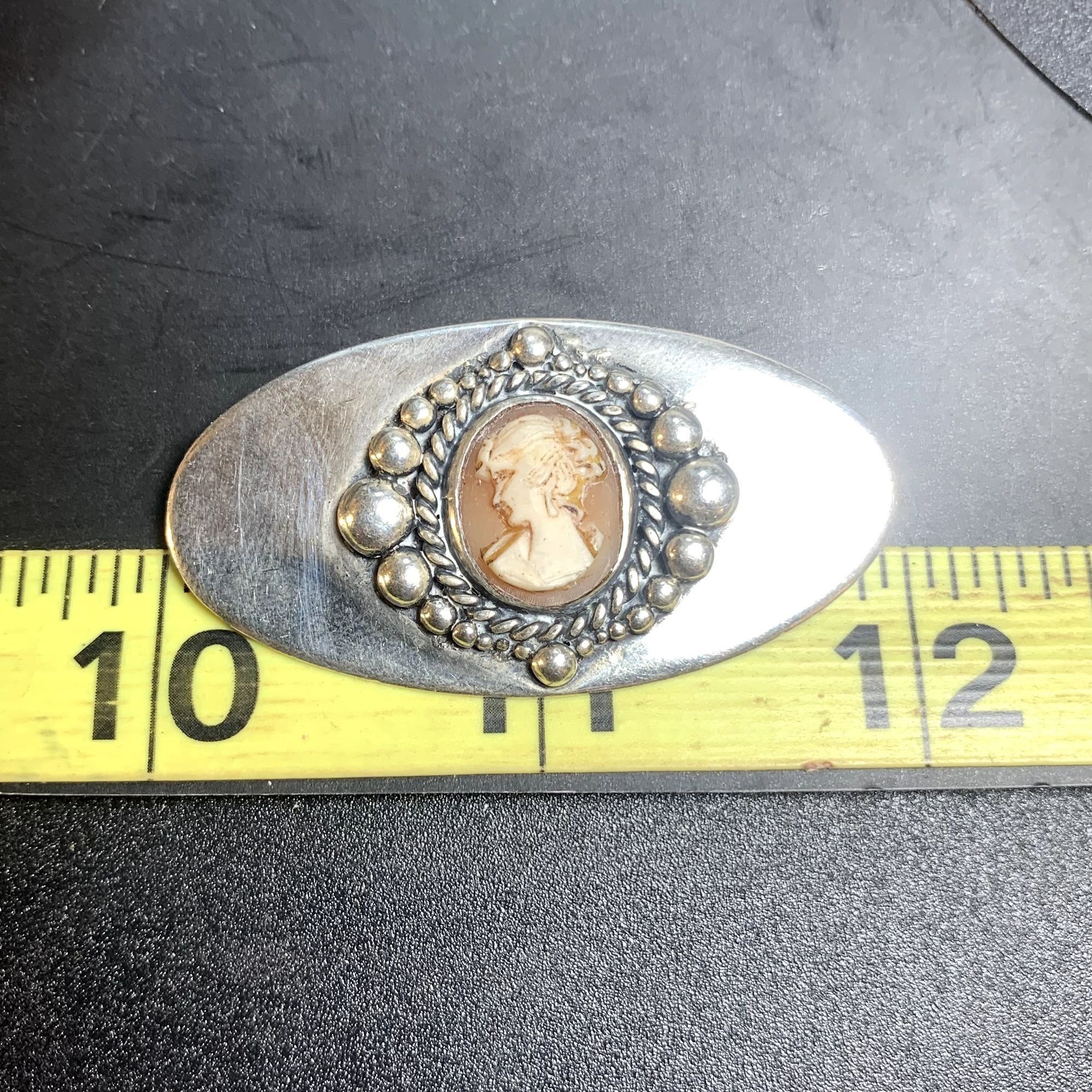 Other VTG Silver Elegant Shell Cameo Pin Brooch 0.3mm Width Size 2 Size ONE SIZE - 7 Thumbnail