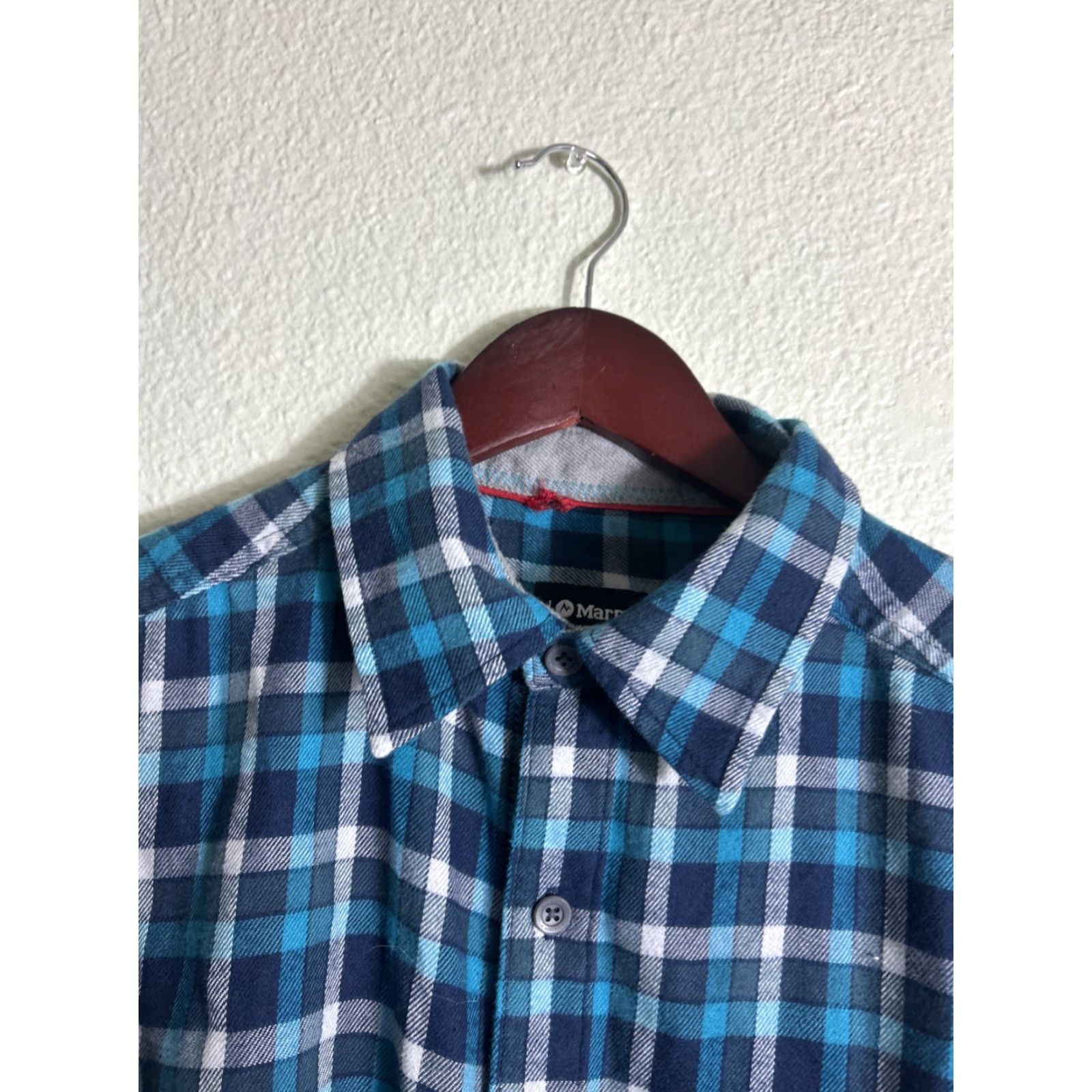 Marmot Marmot Shirt Mens Small Long Sleeve Flannel Cotton Teal Plaid Button-Up Size US S / EU 44-46 / 1 - 3 Thumbnail