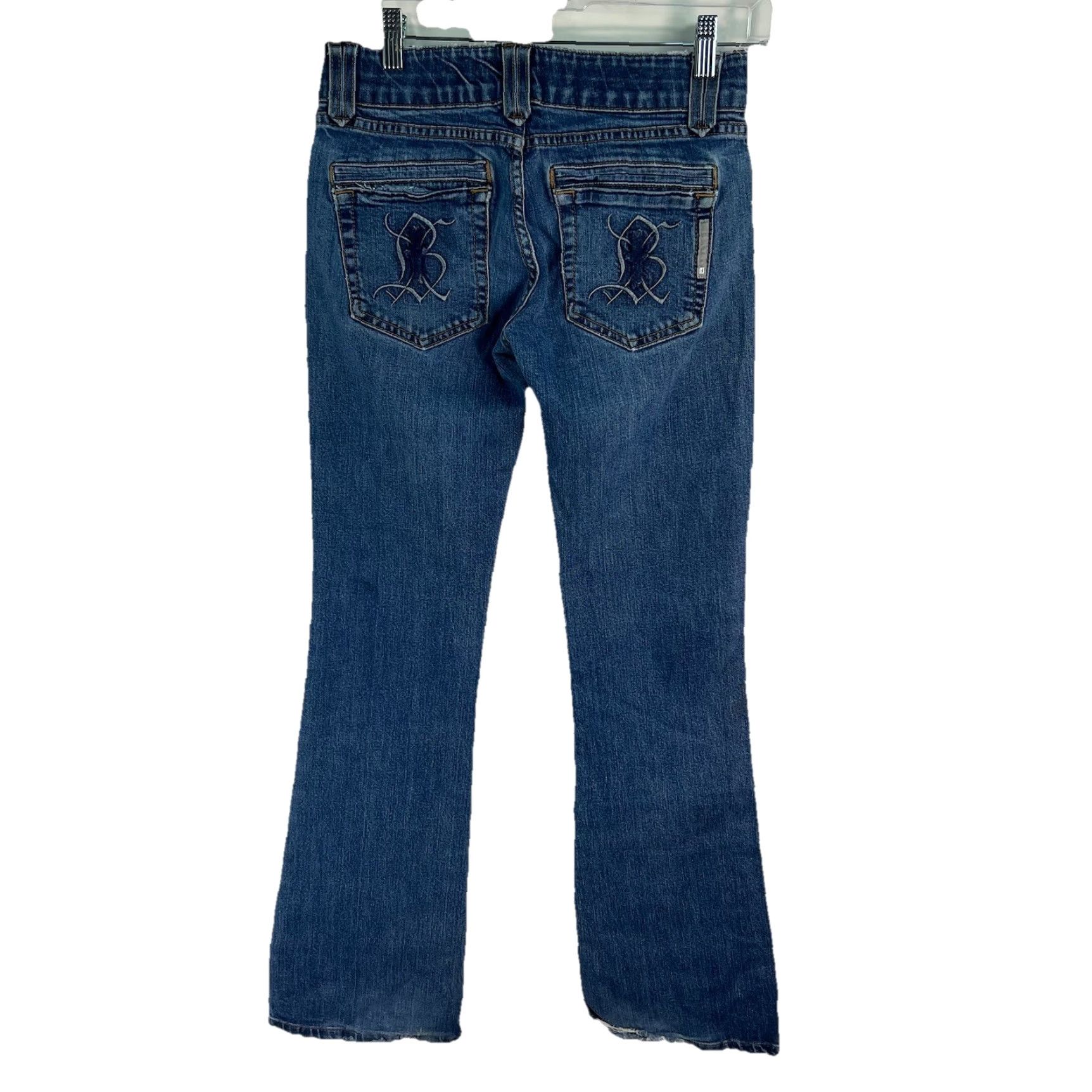 Denime Bishop Of The Seventh Jeans Women Bootcut 27 Distressed Denim Blue 30 Inseam 32 Size 27" / US 4 / IT 40 - 2 Thumbnail