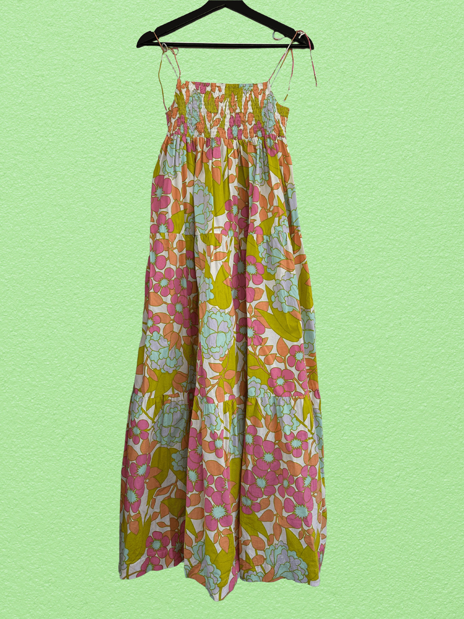 image of Swf En Flower Spaghetti Strap Maxi Dress in Floral, Women's (Size XS)
