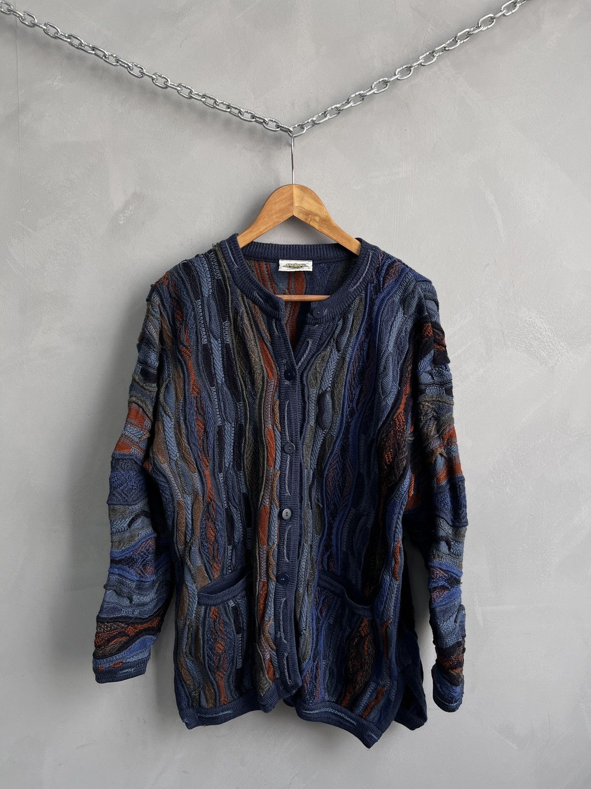 Coogi Vintage Coogi style Australia 3d knit sweater cardigan Size US L / EU 52-54 / 3 - 1 Thumbnail