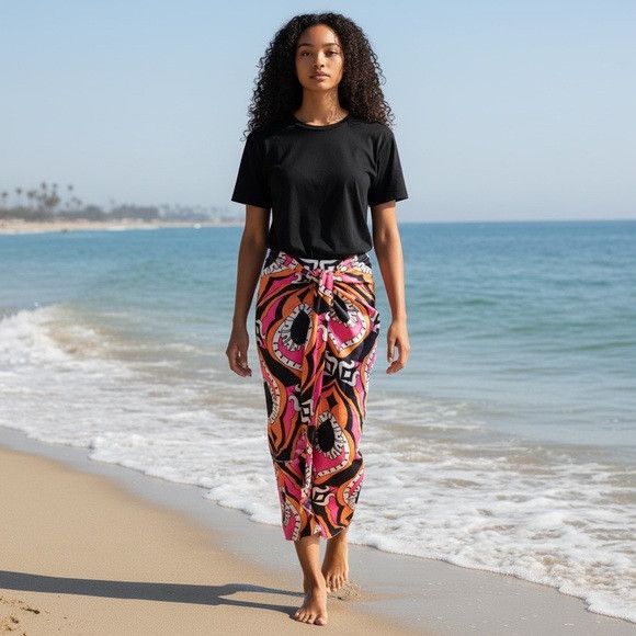 Zara NWT New Zara Printed Knotted Satin Skirt Size S Size 28" / US 6 / IT 42 - 1 Thumbnail