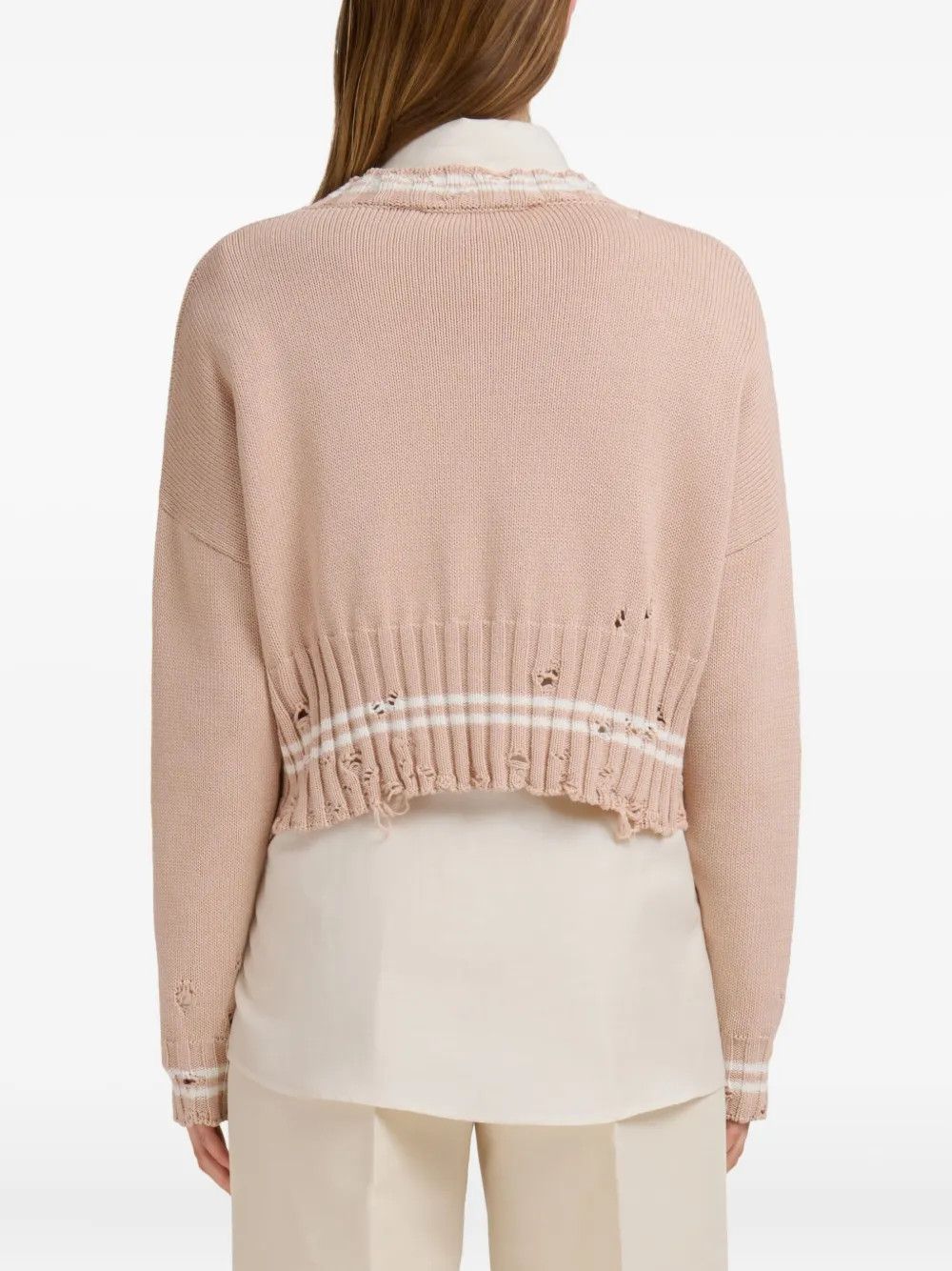 Marni o1f1d3z0326 Cropped Sweater in Beige Size S / US 4 / IT 40 - 4 Thumbnail