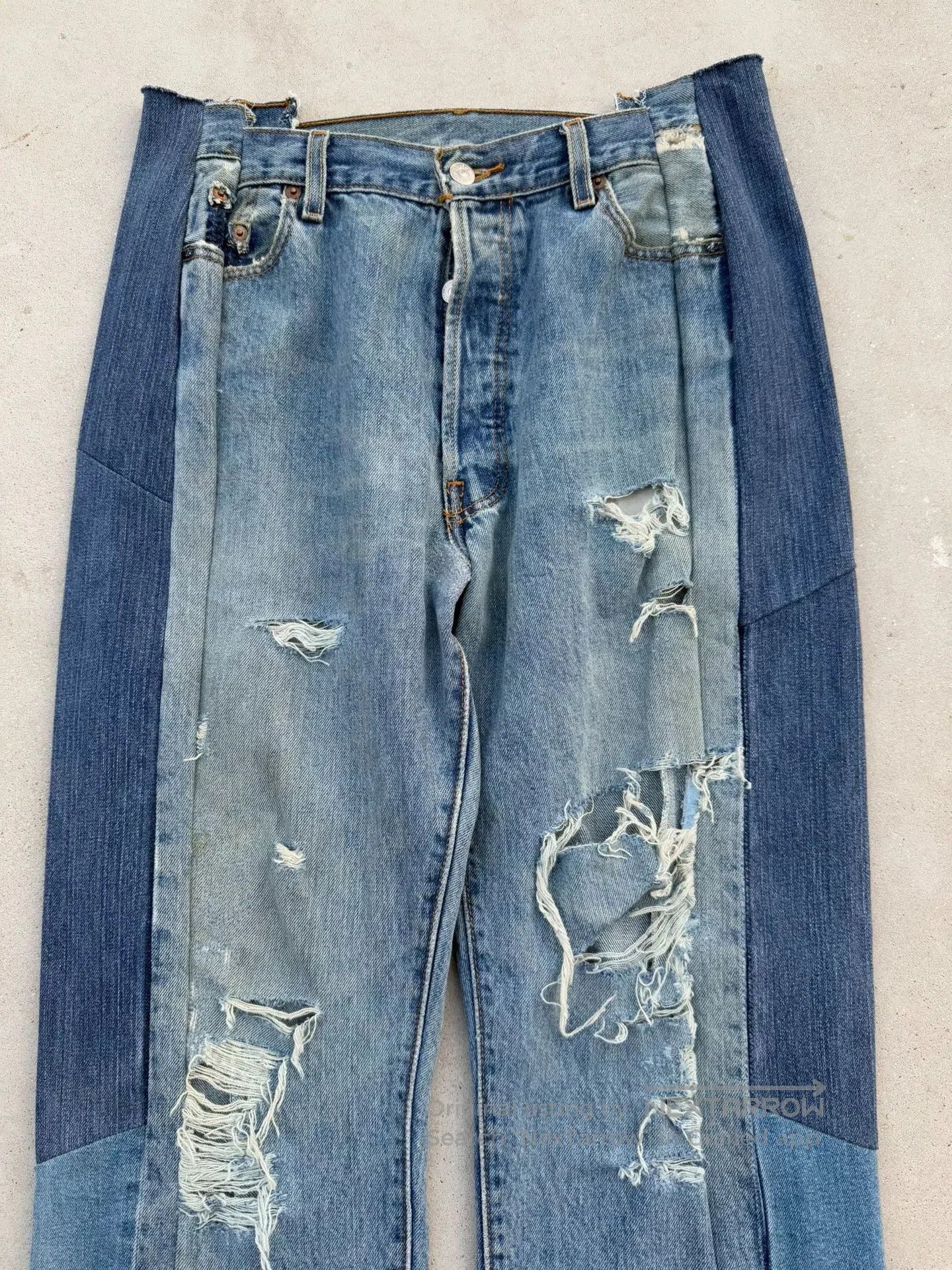 Vintage Vintage Remake Levis Deconstructed Flare Jeans. Size US 32 / EU 48 - 3 Thumbnail