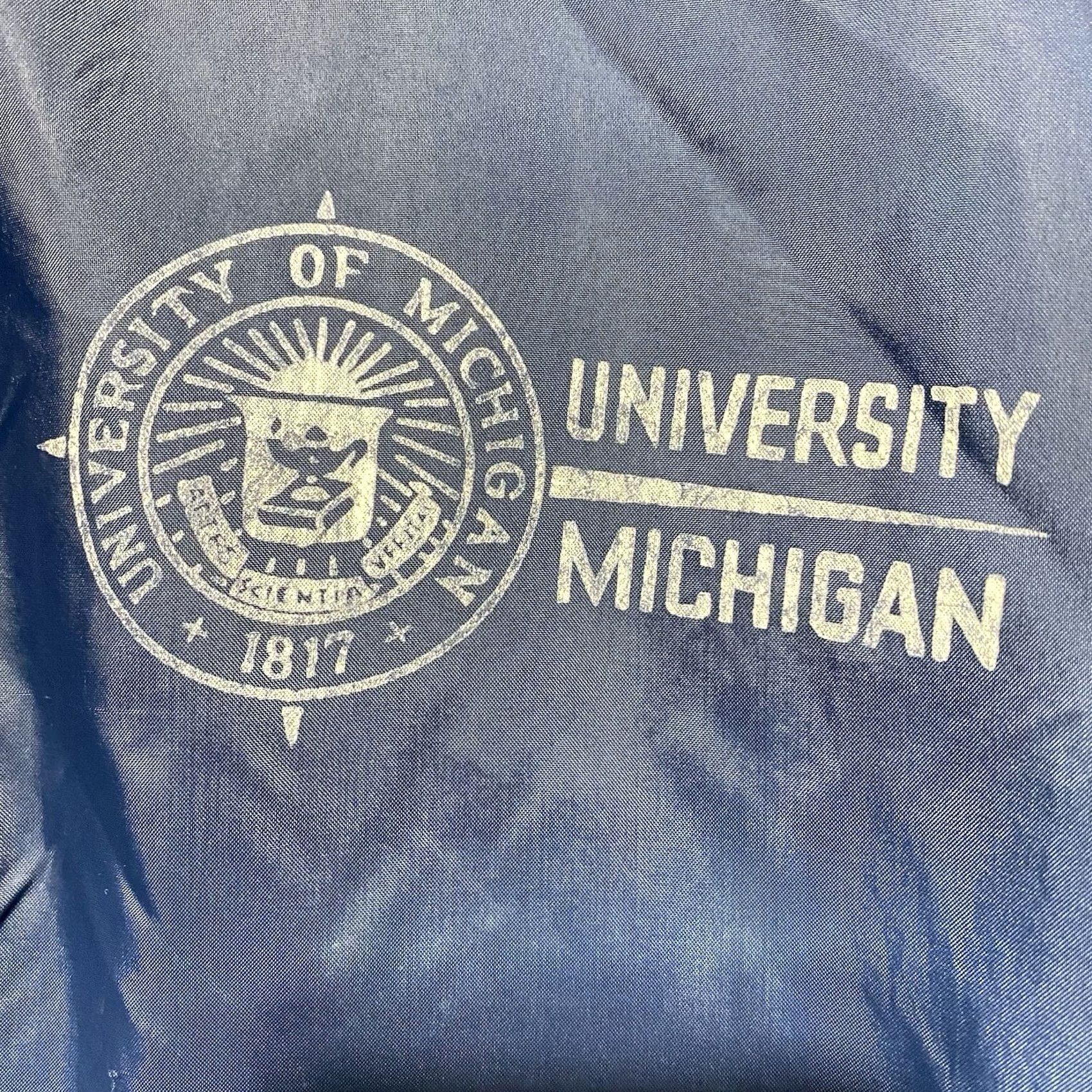 Vintage VTG Jems For Jackets Michigan Windbreaker XL READ Jacket 90s Reversible Fleece Lined Cotton Zip Men Blue - P2P 26” Length 26” READ Size US XL / EU 56 / 4 - 3 Thumbnail