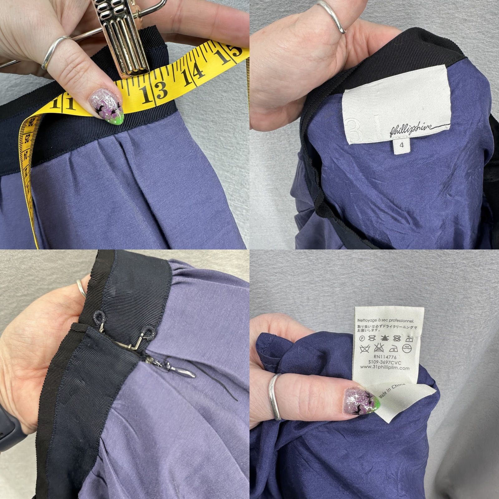 3.1 Phillip Lim 3.1 Phillip Lim A-Line Skirt Womens 4 Blue Pockets Circe Quiet Lux City Pinup Skirt Short Pleated Lined Raised: Mid Rise Size 27" / US 4 / IT 40 - 8 Thumbnail