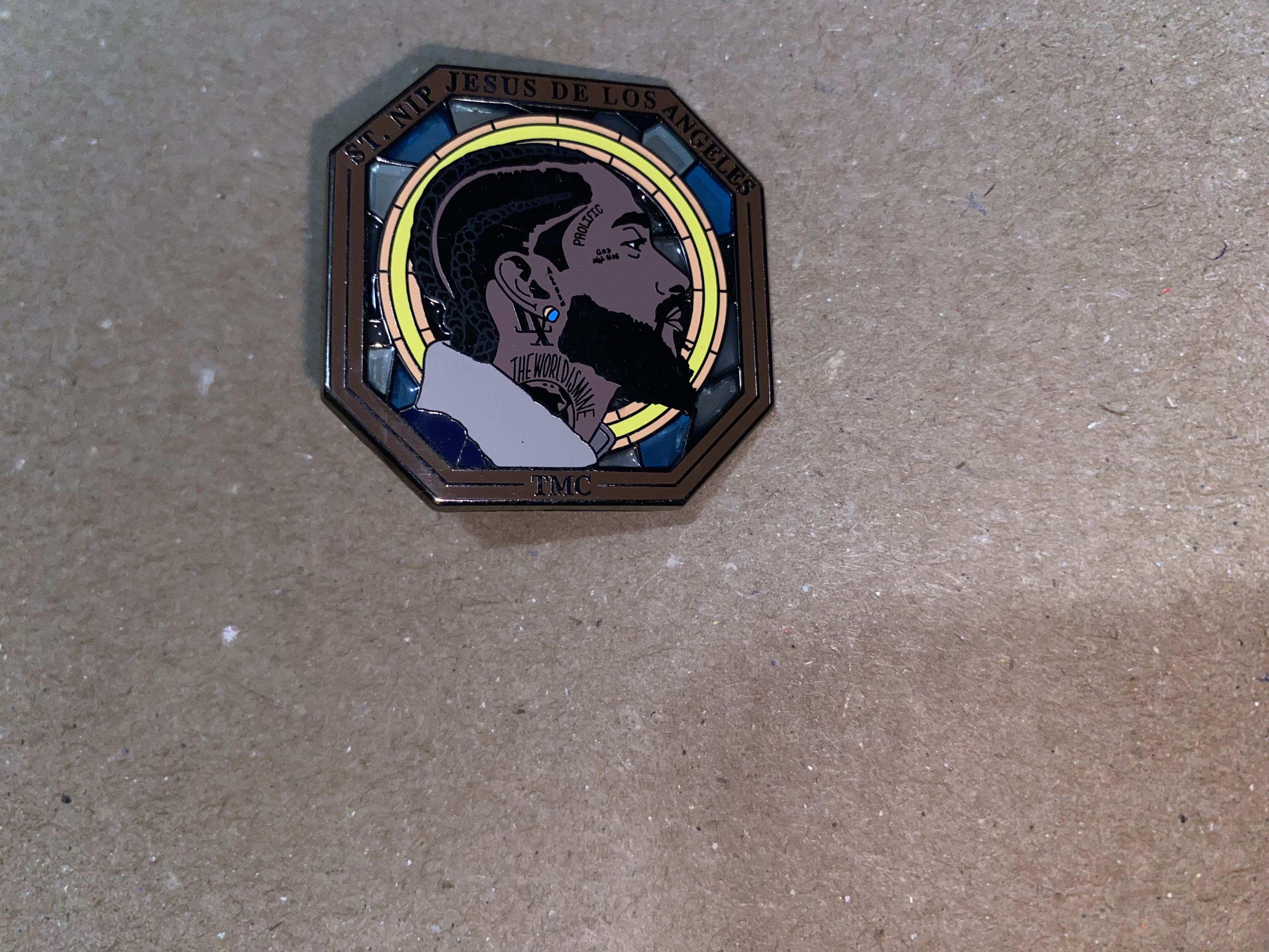 Other Nispey hussle King pinz TMC album Jesus LA Enamel Lapel Pin Size ONE SIZE - 3 Thumbnail