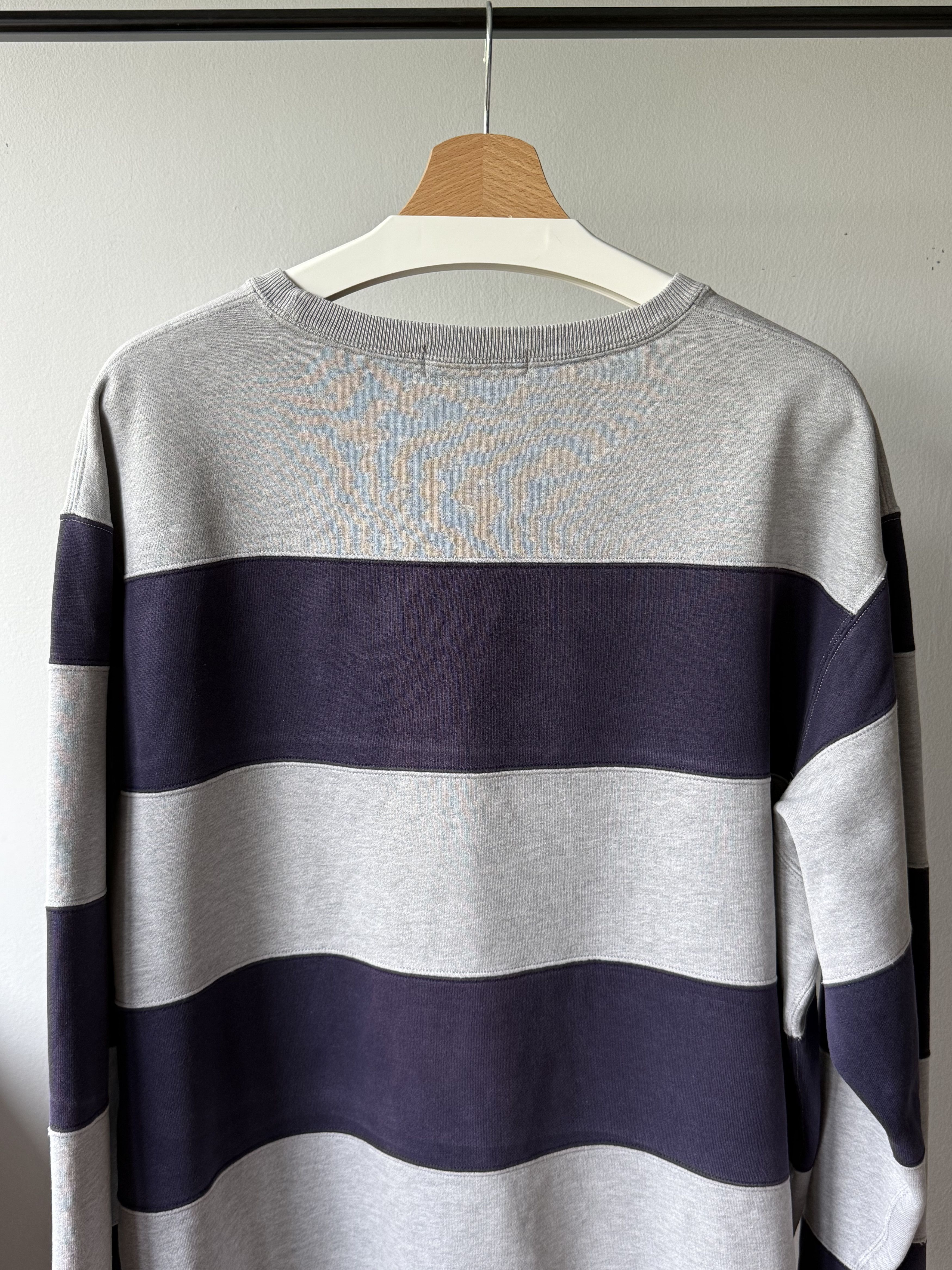 Polo Ralph Lauren Vintage 90's Polo Ralph Lauren Blue Gray Striped Sweatshirt Size US L / EU 52-54 / 3 - 4 Thumbnail