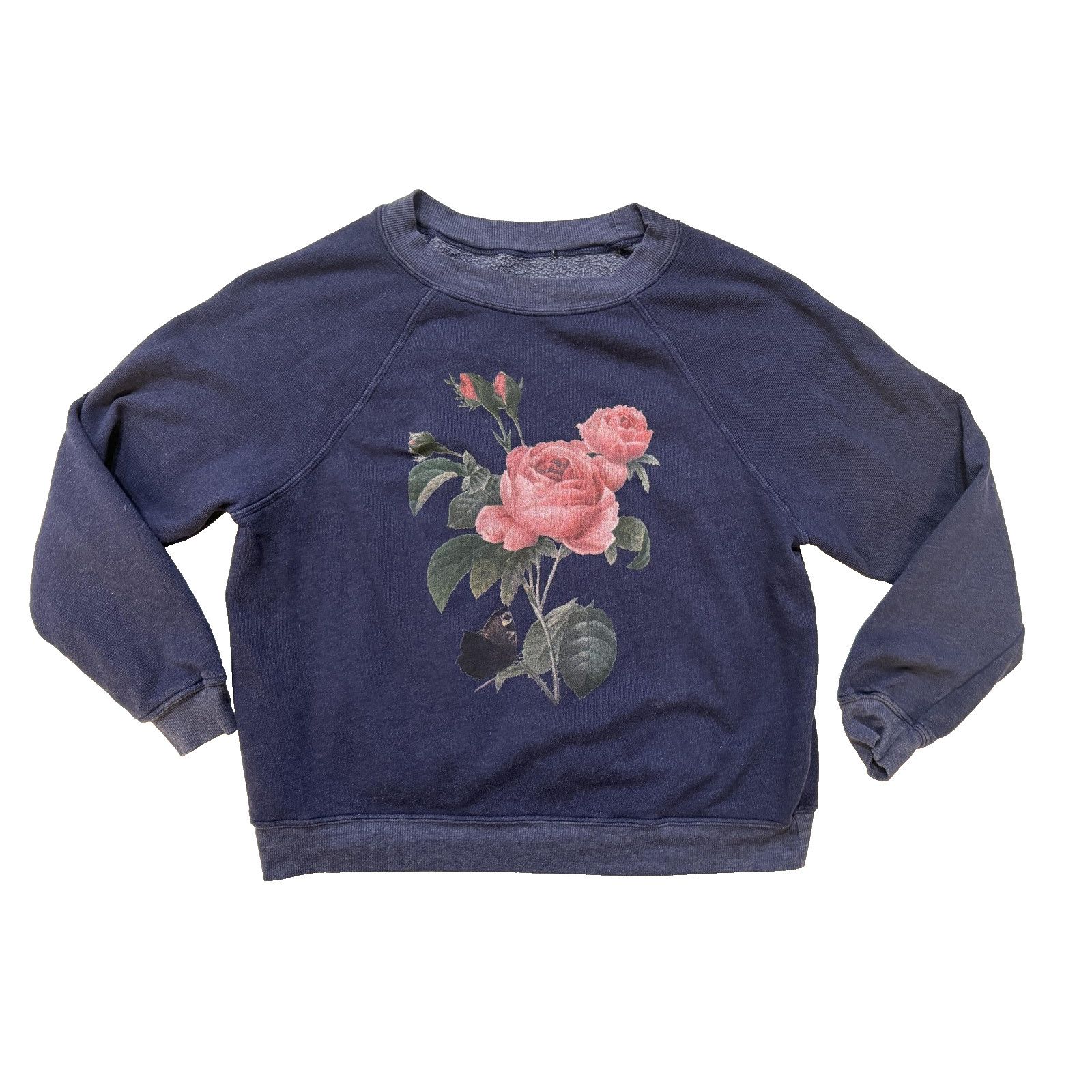 & Other Stories Vintage 70s 80s Floral Rose Sweatshirt Women Med Boxy Faded Size M / US 6-8 / IT 42-44 - 1 Thumbnail
