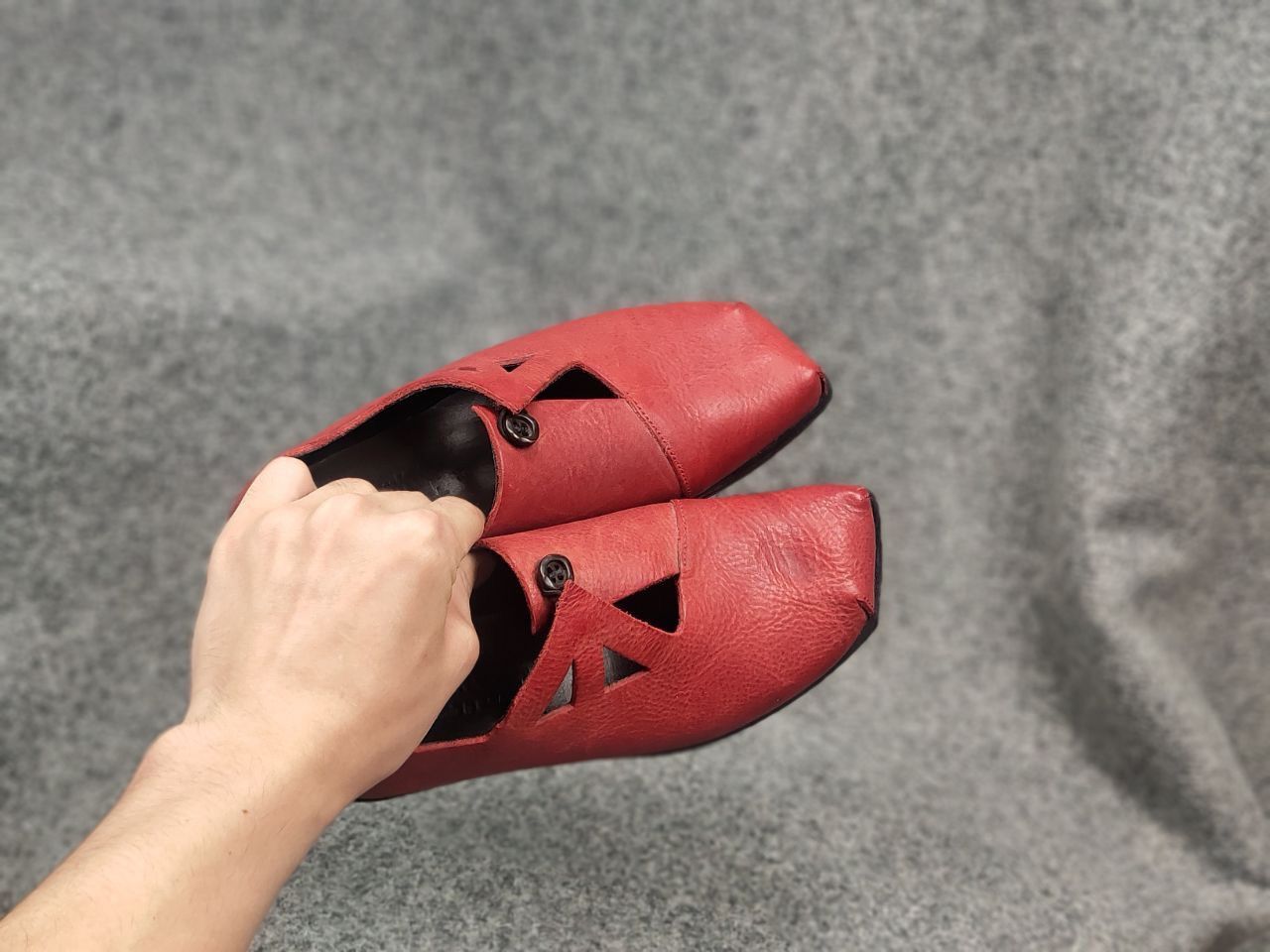 CYDWOQ Cydwoq Handmade Design Leather Sandals Shoes Custom Red Size US 7 / IT 37 - 14 Thumbnail