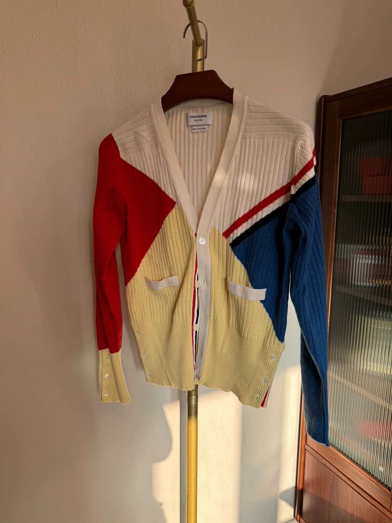 Thom Browne Thom Browne Colorful Wool Cardigan Sweater - dmc Size US L / EU 52-54 / 3 - 1 Thumbnail