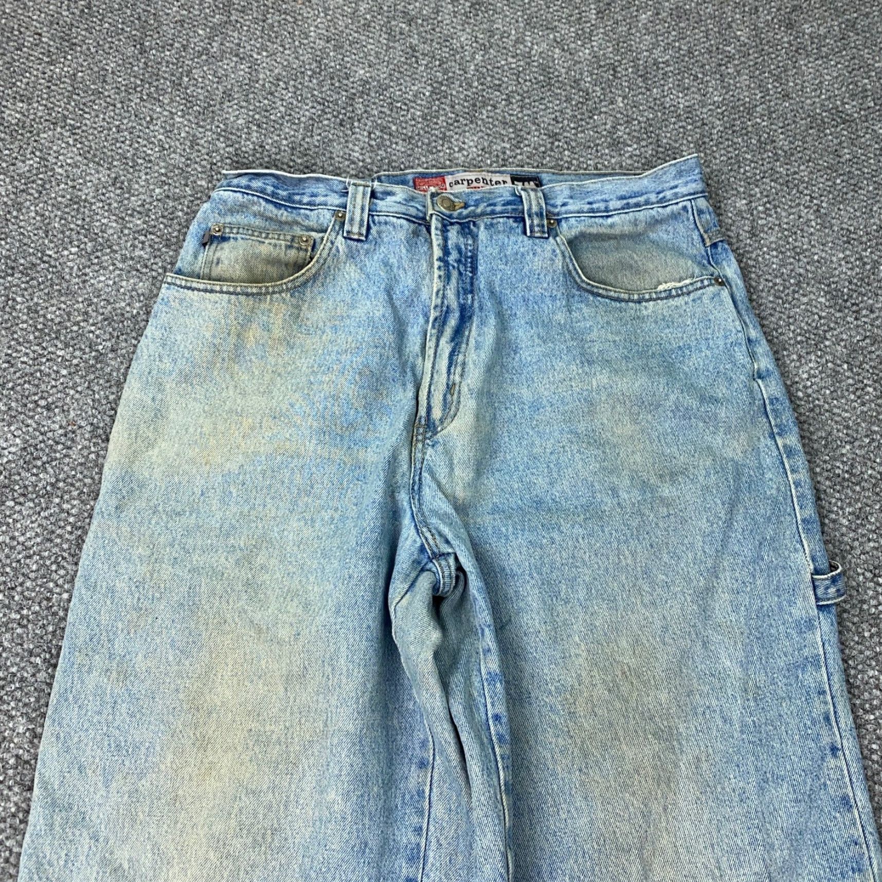 Bugle Boy VINTAGE Bugle Boy Jeans Mens 34x31 Distressed Carpenter Baggy Blue 90s Grunge Size US 36 / EU 52 - 2 Thumbnail