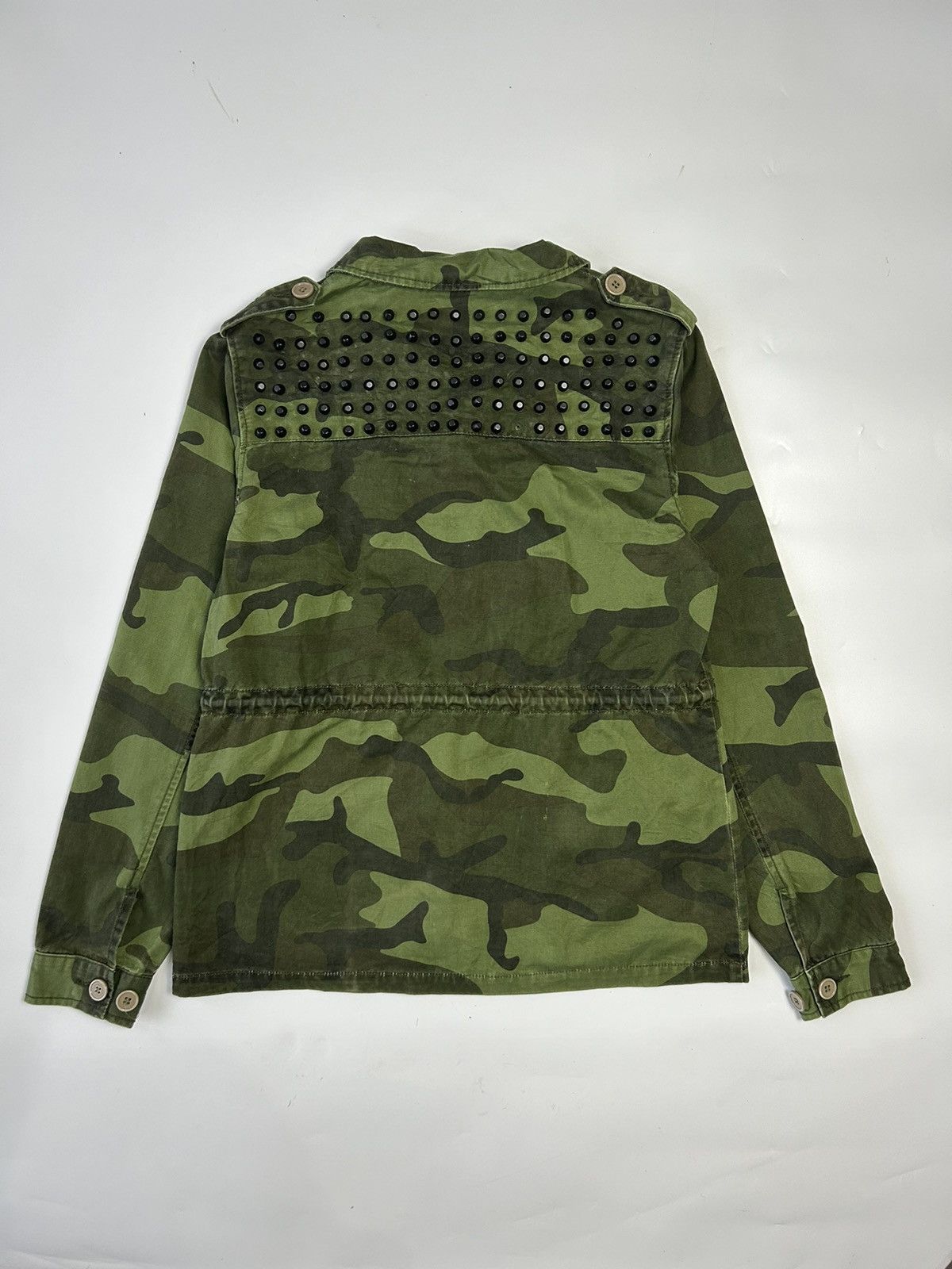 Japanese Brand GLAD NEWS STUDDED CAMOUFLAGE JACKET Size ONE SIZE - 4 Thumbnail