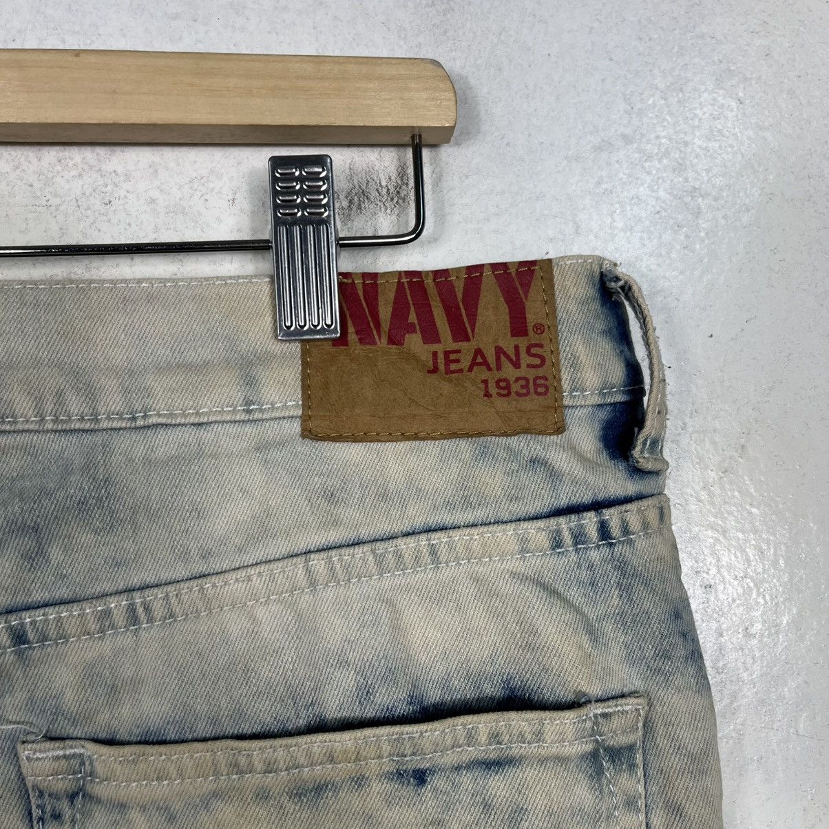 Japanese Brand Vintage Navy Jeans 1936 Acid Wash Denim Size US 34 / EU 50 - 8 Thumbnail