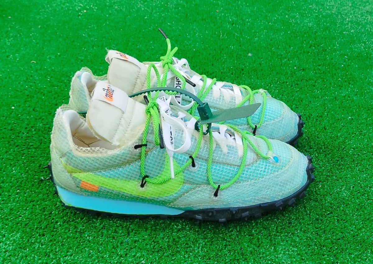 スニーカー Nike X Off-White Waffle Racer SP \"Vivid Sky\" sneakers Green Nike × Off-White Nike Off-White Waffle Racer Vivid Sky | Grailed