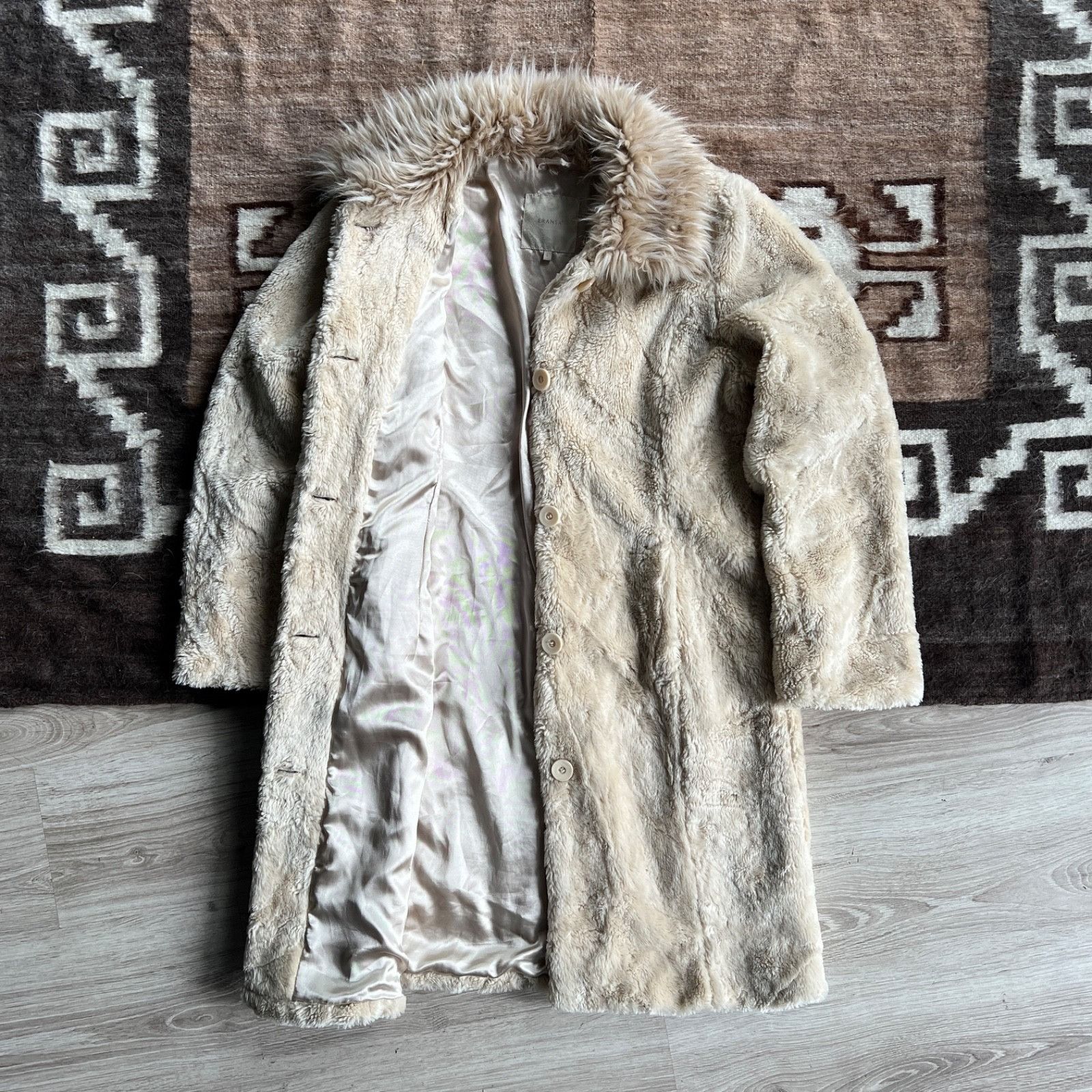 Vintage Fransa Y2K Faux Fur Vintage Long Jacket Fluffy Coat 9563AC Size L / US 10 / IT 46 - 2 Thumbnail