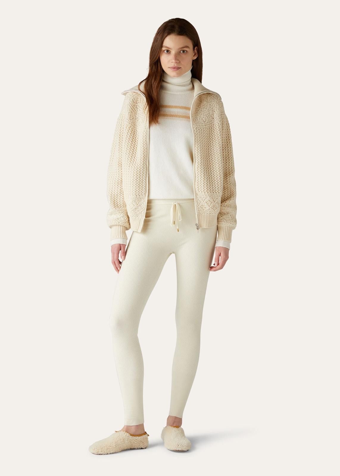 Loro Piana o1srvl11e0125 Diavolezza Virgin Wool Leggings in White Size 27" / US 4 / IT 40 - 5 Thumbnail