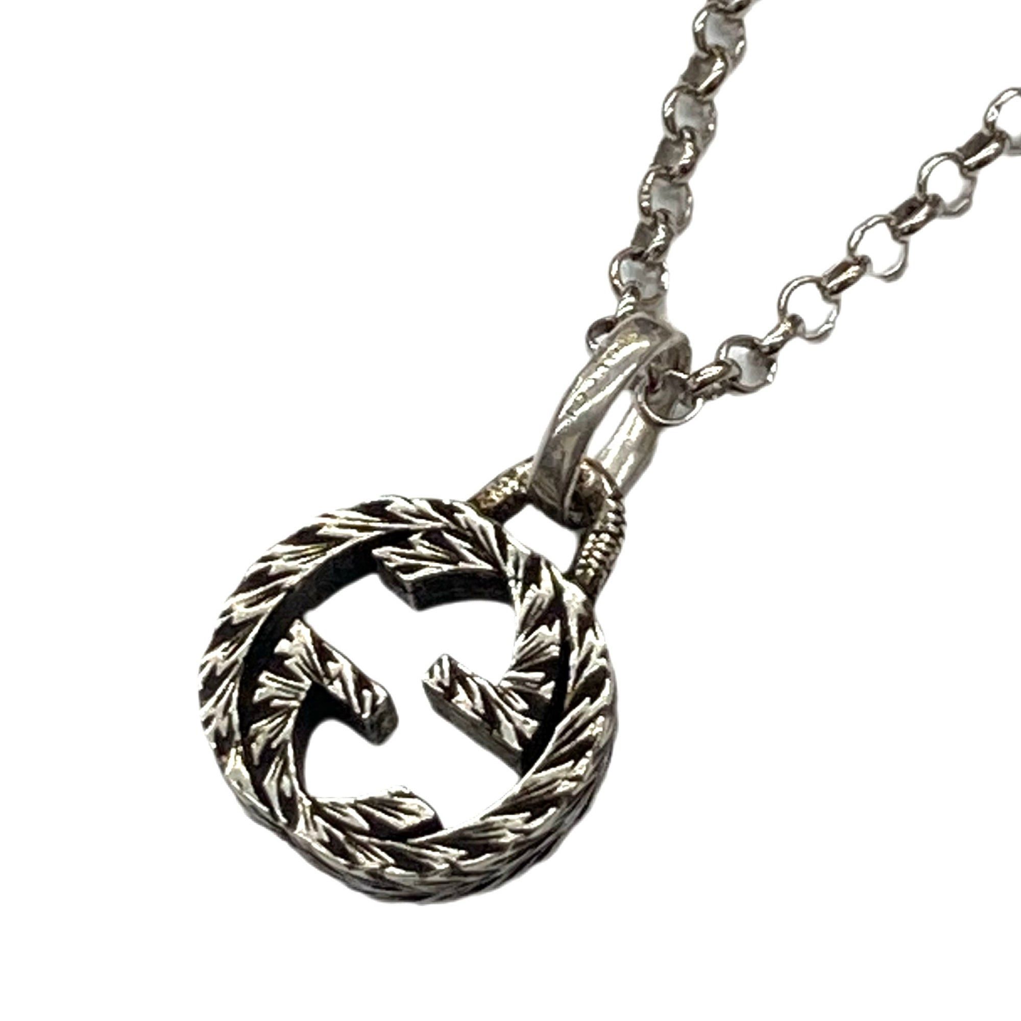 image of Gucci Necklace Interlocking G Silver925 455535 Pendant Ladies, Women's