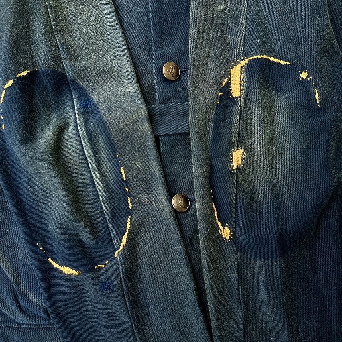 Kapital Napoleon Navy Blazer Cardigan French chore coat sweat jacket Size US L / EU 52-54 / 3 - 5 Thumbnail