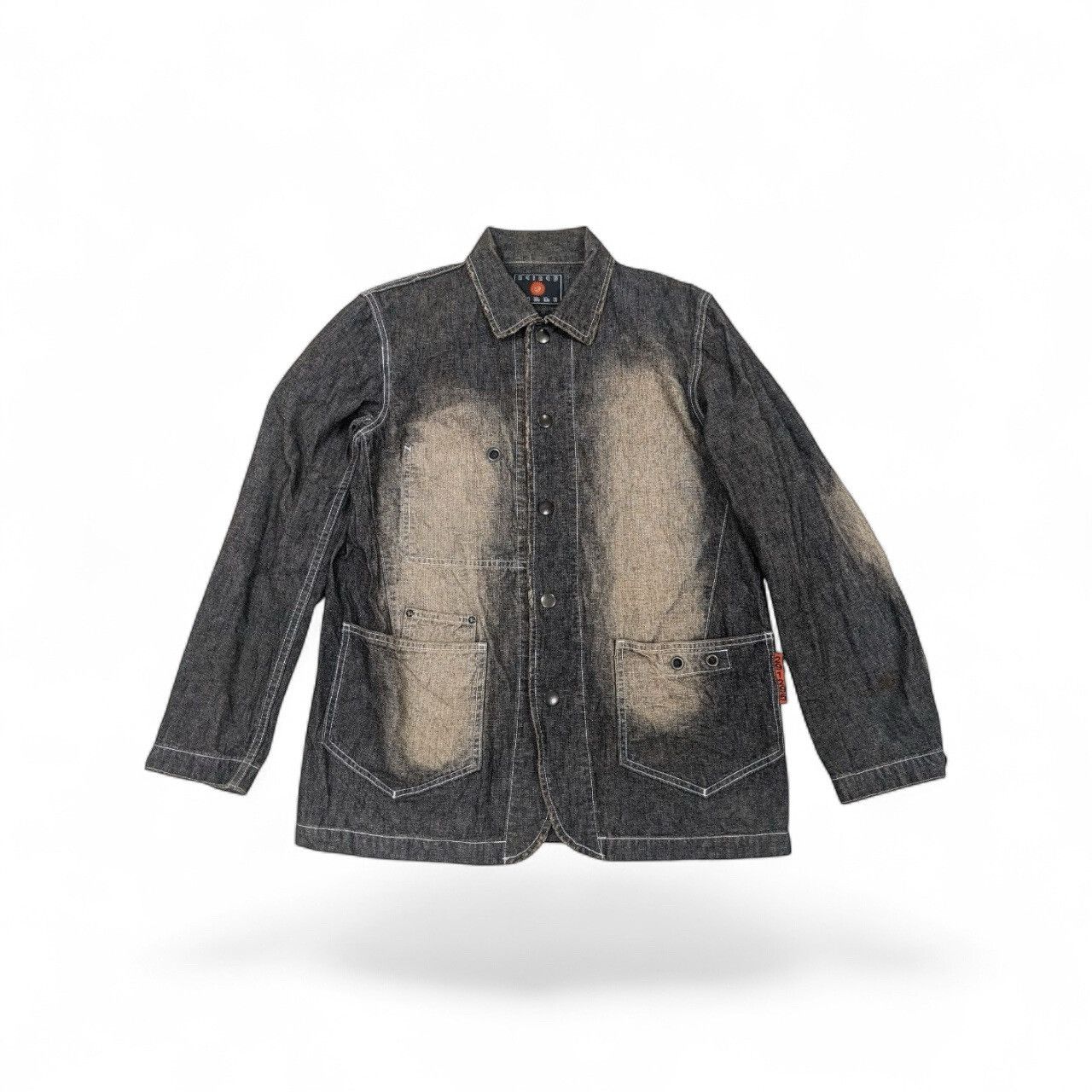291295=Homme VINTAGE 291925 HOMME DENIM WORK SUN FADED BUTTON UP SHIRT Size US S / EU 44-46 / 1 - 1 Thumbnail