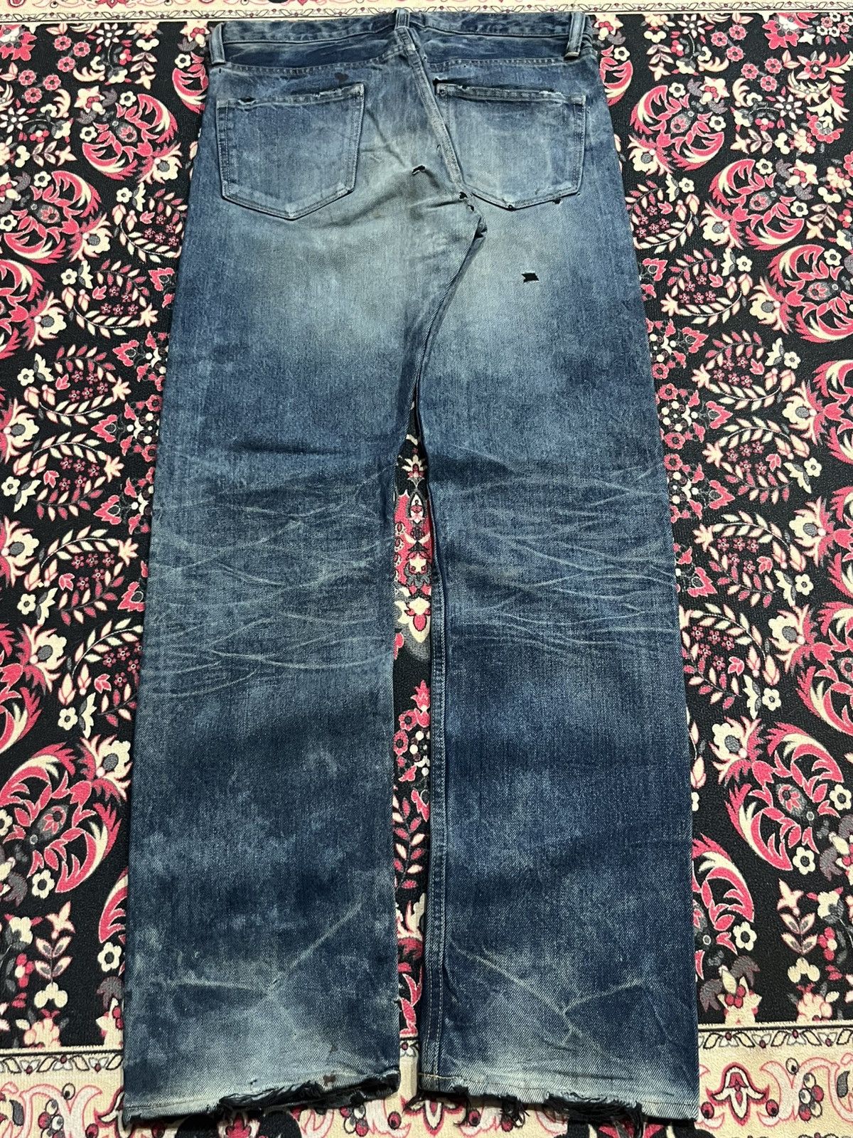 Spellbound Japanese Brand Spellbound Dark Faded Blue Fringe Ripped Jean Size US 30 / EU 46 - 2 Thumbnail