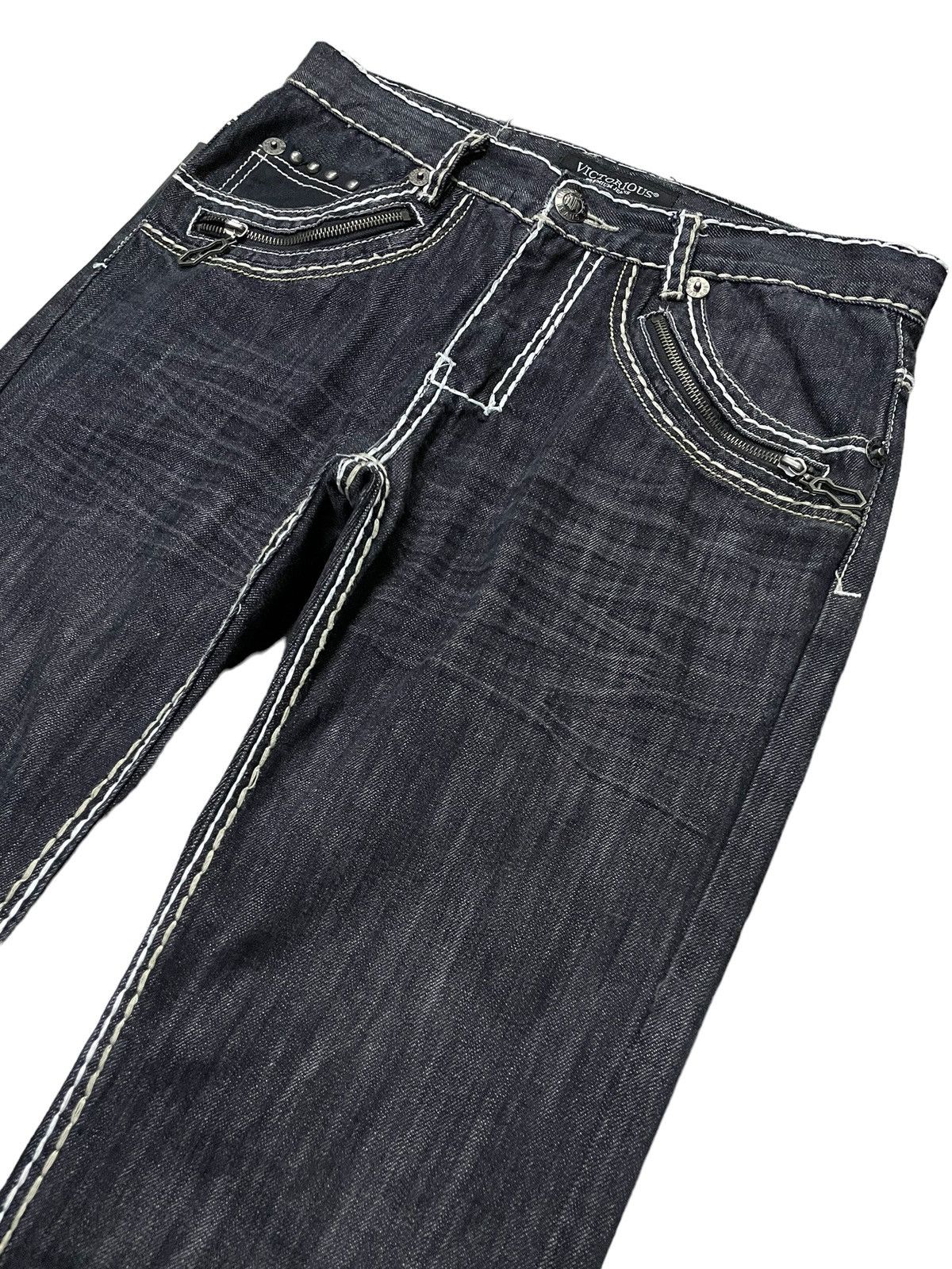 Designer × Japanese Brand Victorious Japan Heavy Thick Stitch Stud Large Poket Jeans Size US 34 / EU 50 - 9 Thumbnail