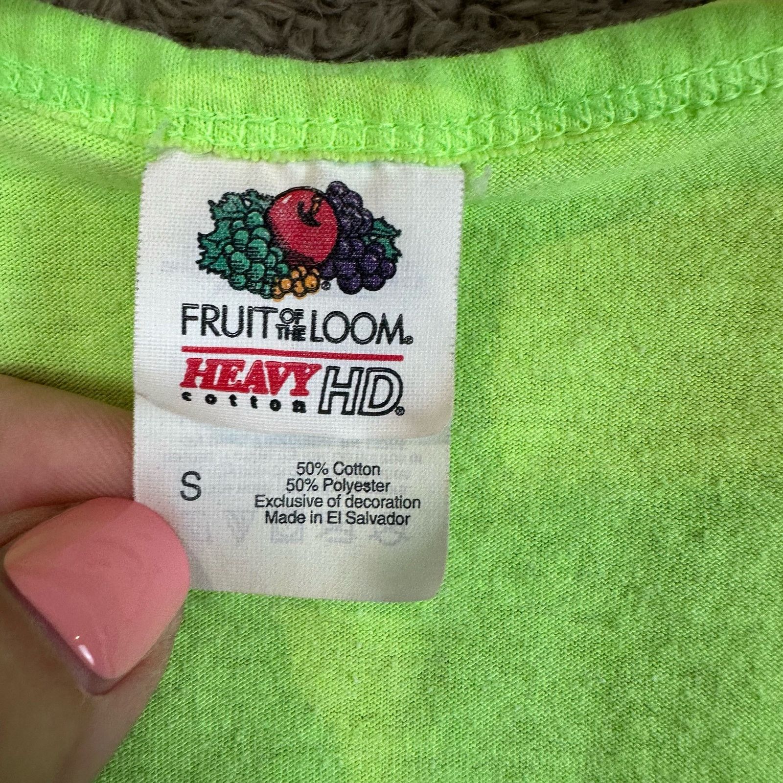 Fruit Of The Loom Grind Lacrosse Tank Top Tee Neon Green Heavy Cotton HD S Size US S / EU 44-46 / 1 - 5 Thumbnail