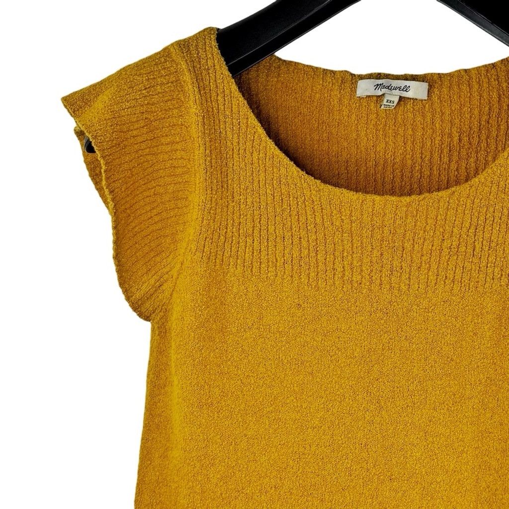 Madewell MADEWELL Women's Mustard Knitted Tank Top Shoulders Size XXS Size XXS / US 00 / IT 34 - 1 Thumbnail