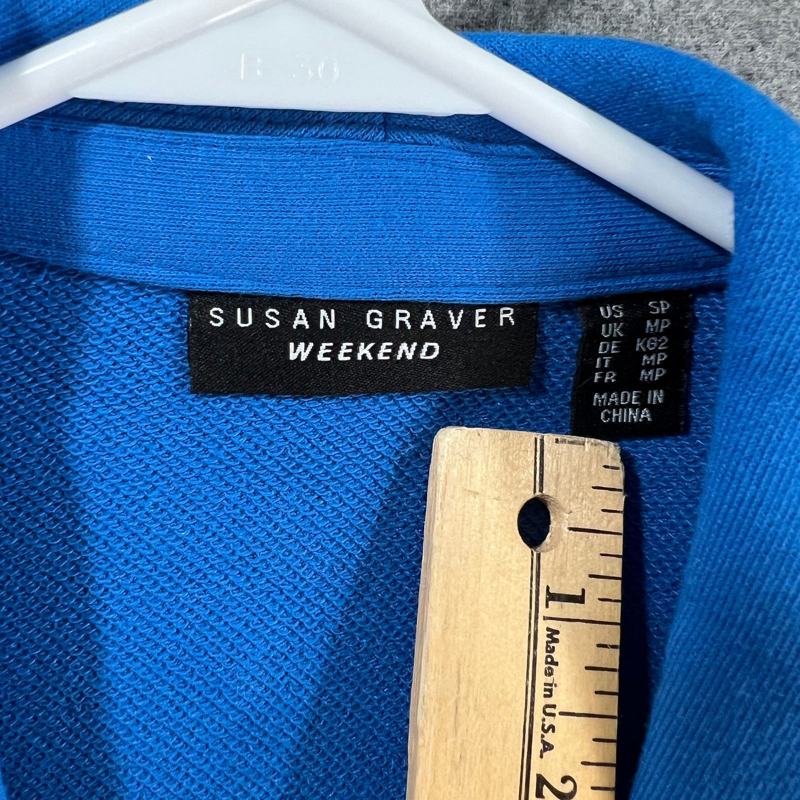 Other Susan Graver Weekend Petite Marina Knit Blazer Blue Size S / US 4 / IT 40 - 3 Thumbnail