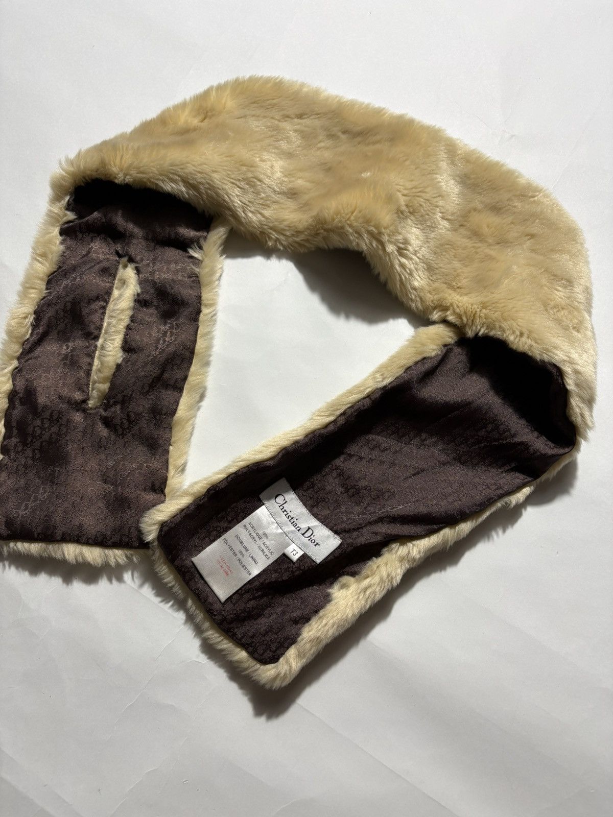 Dior 2000’S ERA ARCHIVE CHRISTIAN DIOR FAUX FUR COLLAR SCARF Size ONE SIZE - 3 Thumbnail
