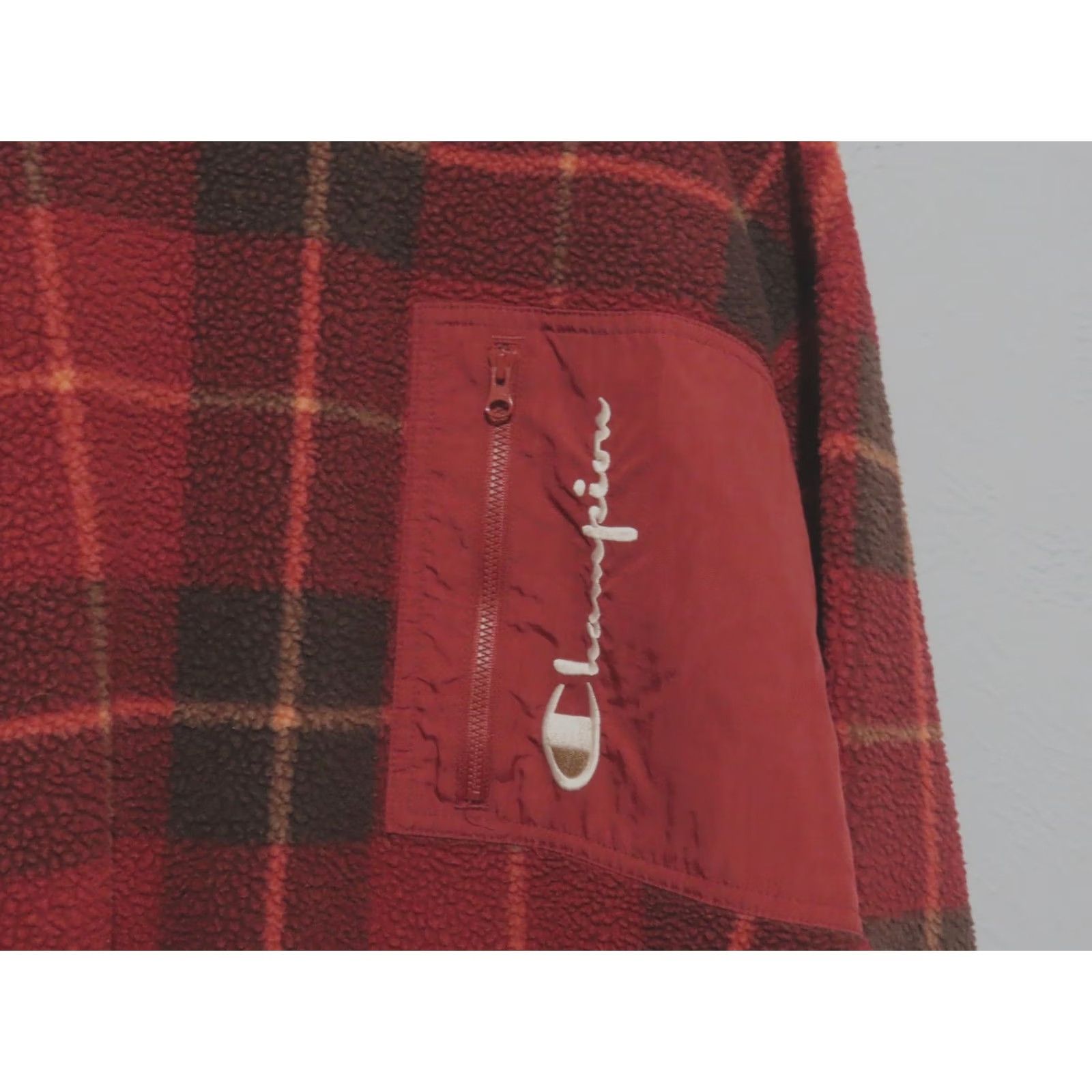 Champion Champion Sherpa Fleece Pullover Men’s 2XL Red Pullover Zipper Logo Long Sleeve Collared Sweatshirt Casual Winter Fall Spring 2XL Mens Size US XXL / EU 58 / 5 - 7 Thumbnail