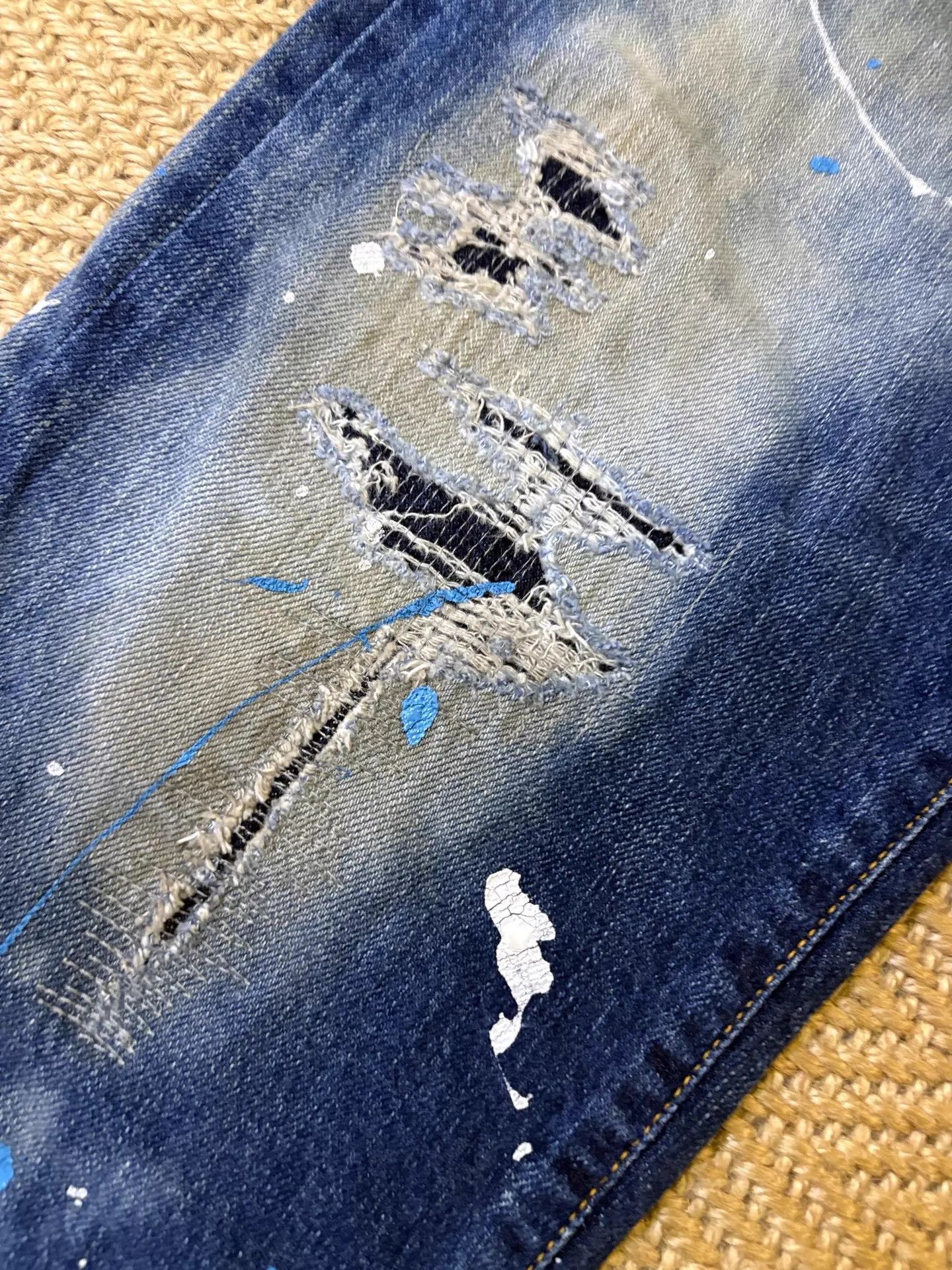 Other F x S Distressed Cut B&W Splatter Jeans M Near New Size US 32 / EU 48 - 6 Thumbnail