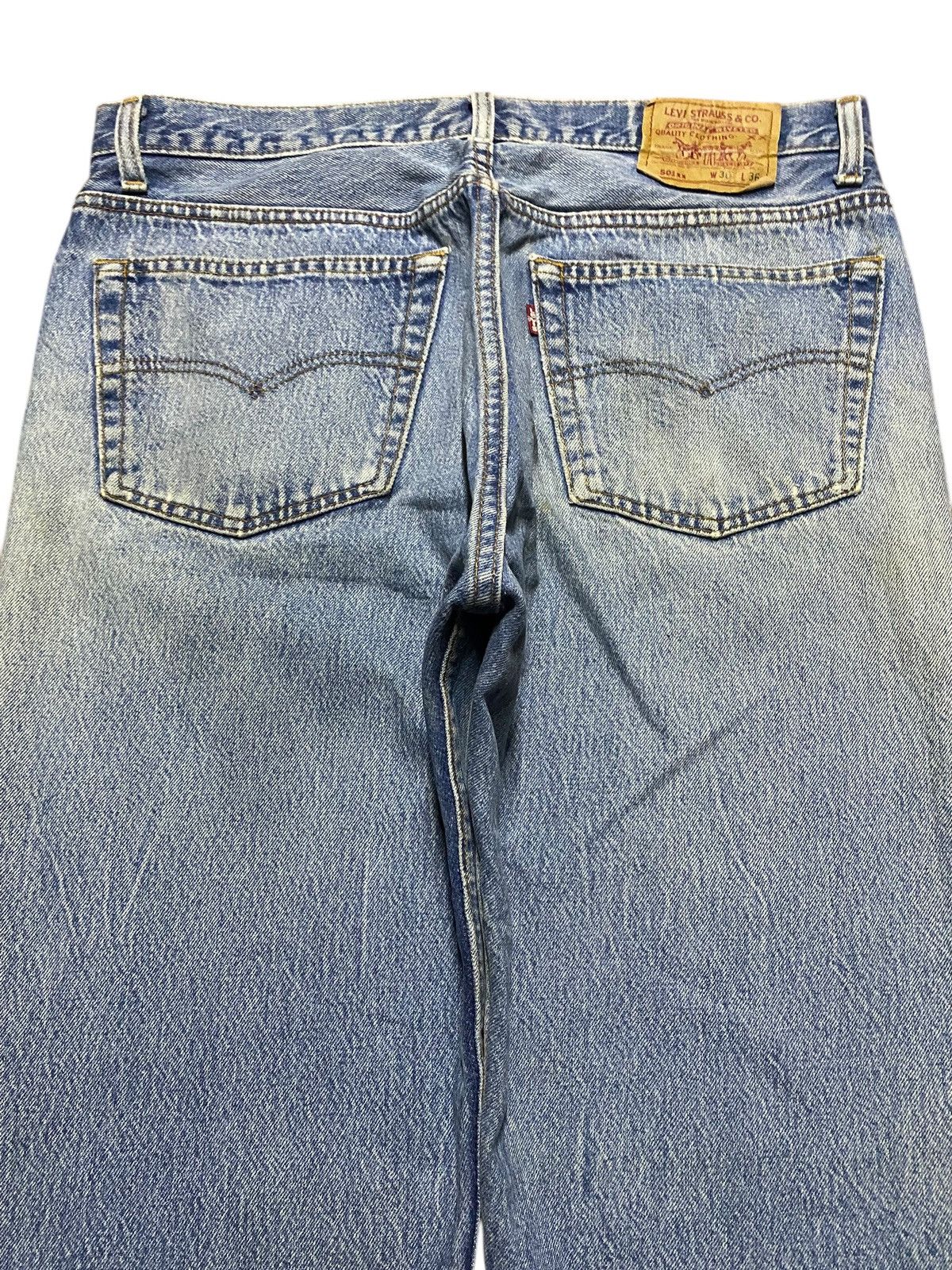Levi's Vintage Levis 501 90’s Faded Wash Distressed Loose Jeans Size US 34 / EU 50 - 4 Thumbnail