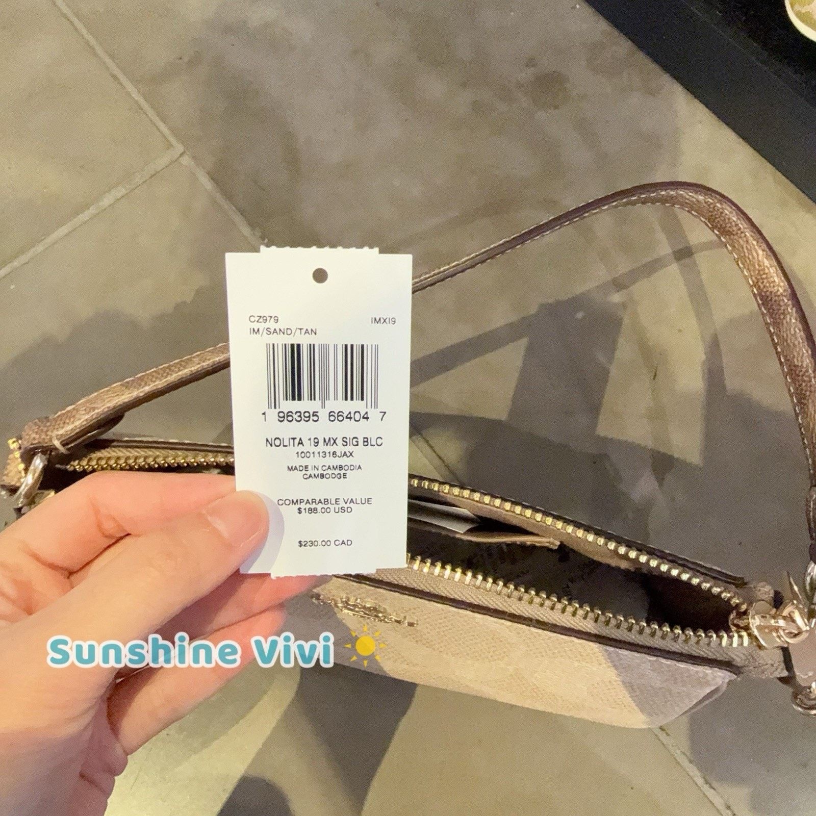 Coach NWT Coach Nolita 19 Signature Canvas CZ979, Gold/Sand/Tan Size ONE SIZE - 4 Thumbnail