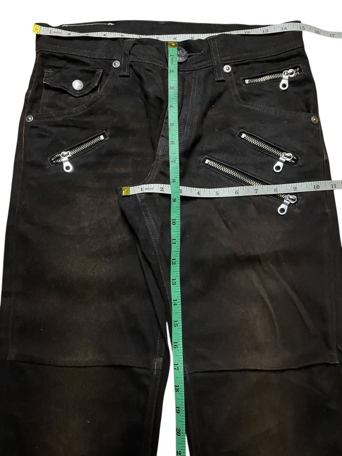 Lee × Number (N)ine Lee Riders Zipper Buckle Back Double Knee Skinny Jeans Size US 30 / EU 46 - 11 Thumbnail