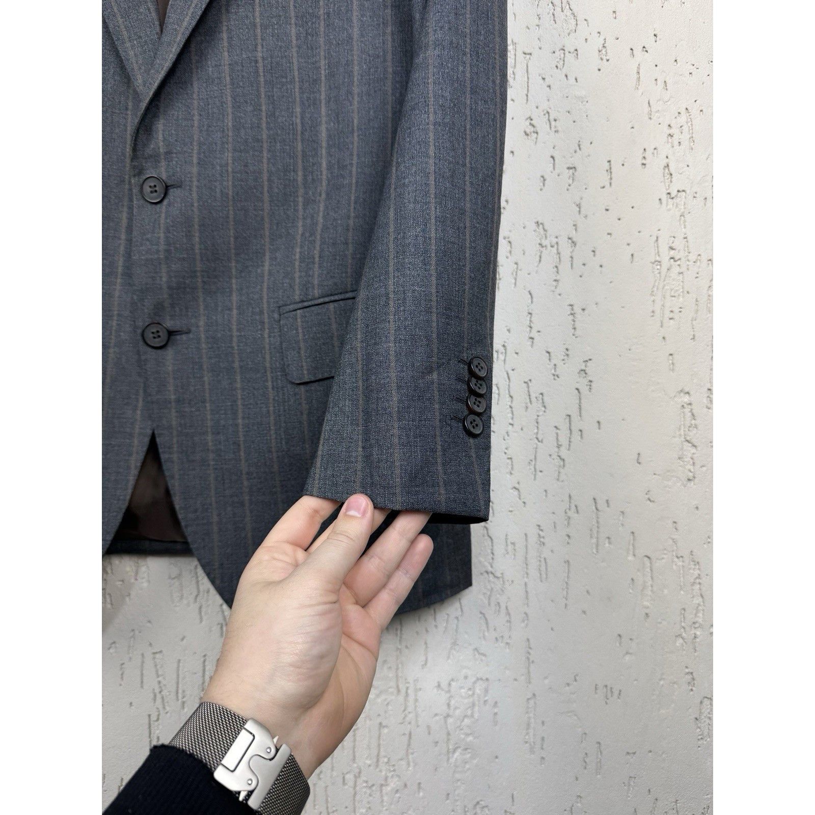 Suitsupply Suitsupply Gray Striped Havana VBC Wool Blazer Sport Jacket Size 36R - 6 Thumbnail